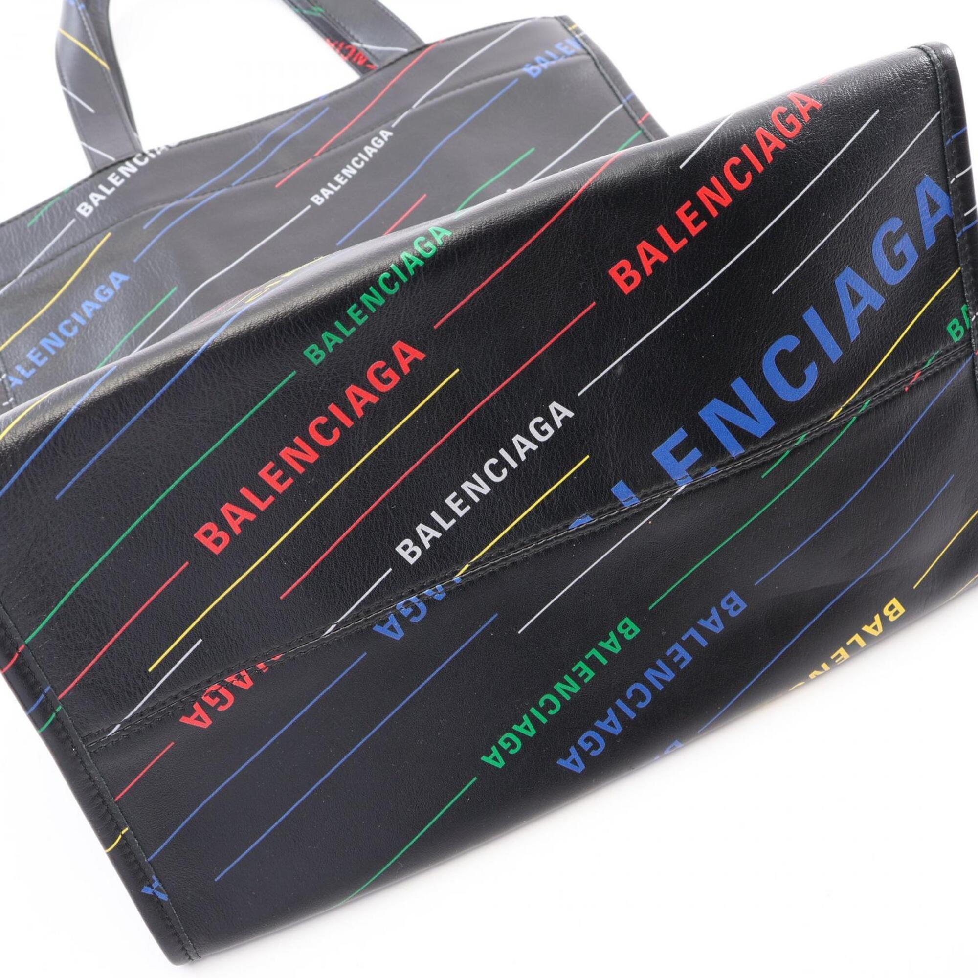 Balenciaga Black Multi-Color Leather Handbag Tote Bag (Pre-Owned)