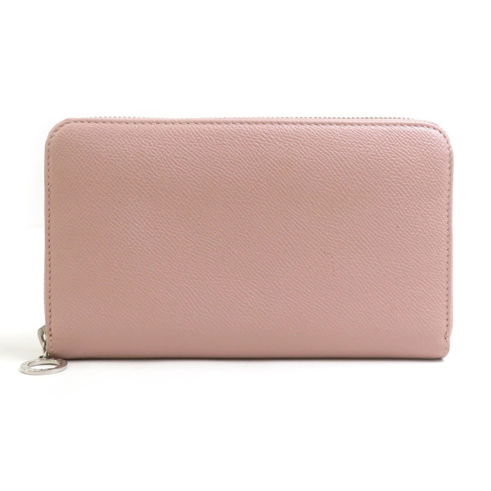 Bvlgari Light Pink Leather Long Wallet (Bi-Fold) (Pre-Owned)