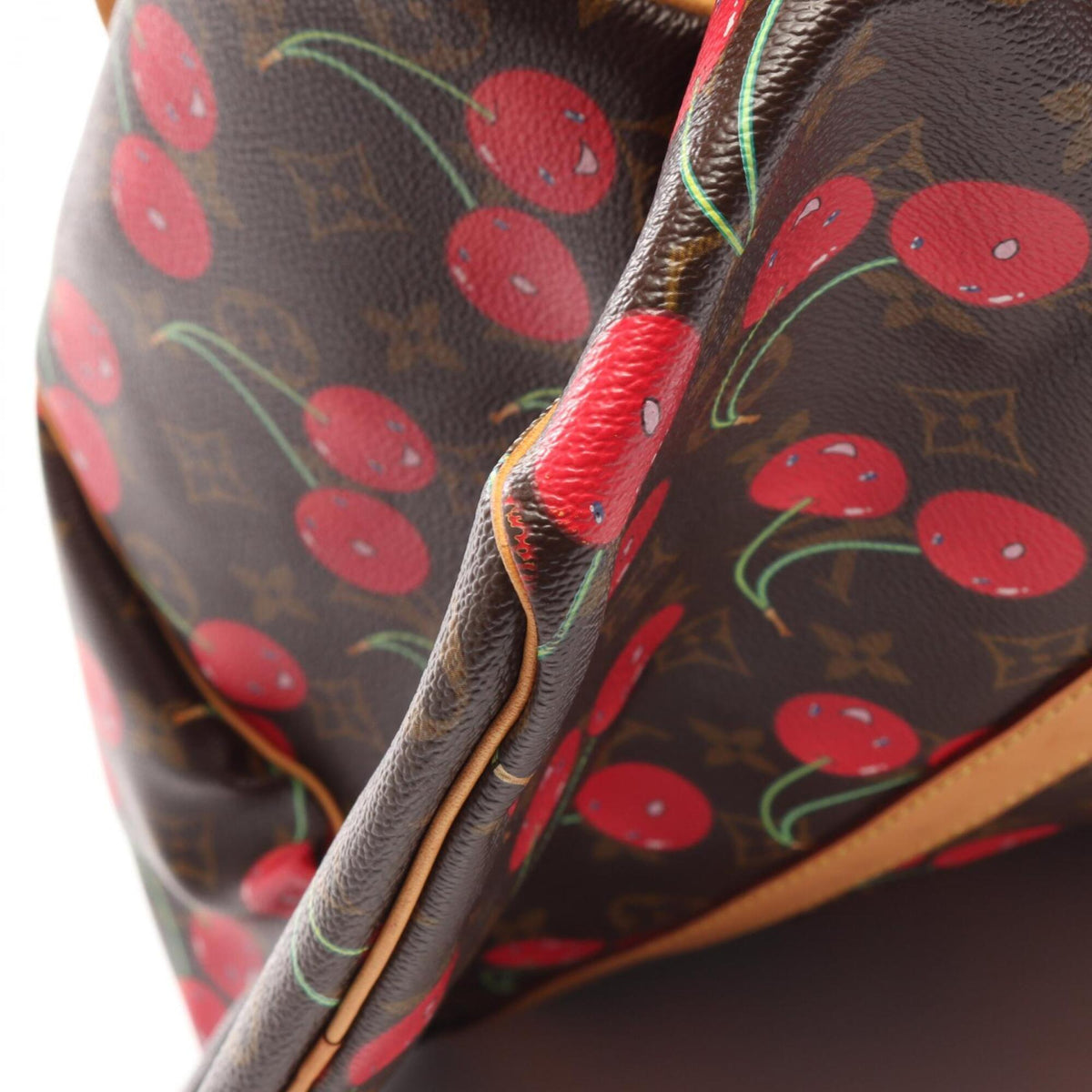 Louis Vuitton Brown Monogram Cherry Red Color Coated Canvas Leather Boston Bag Handbag (Pre-Owned)