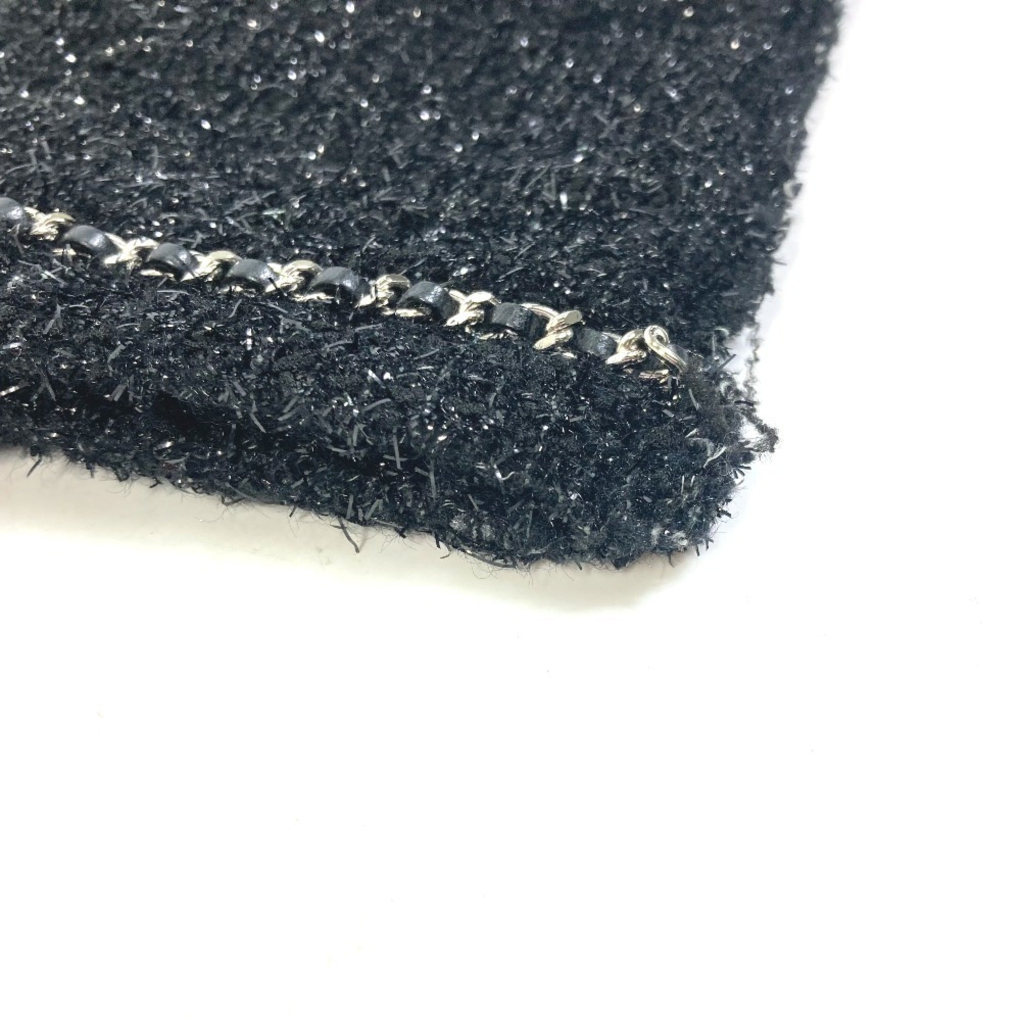 Chanel Black Tweed Shopping Bag Tote Bag (Pre-Owned)