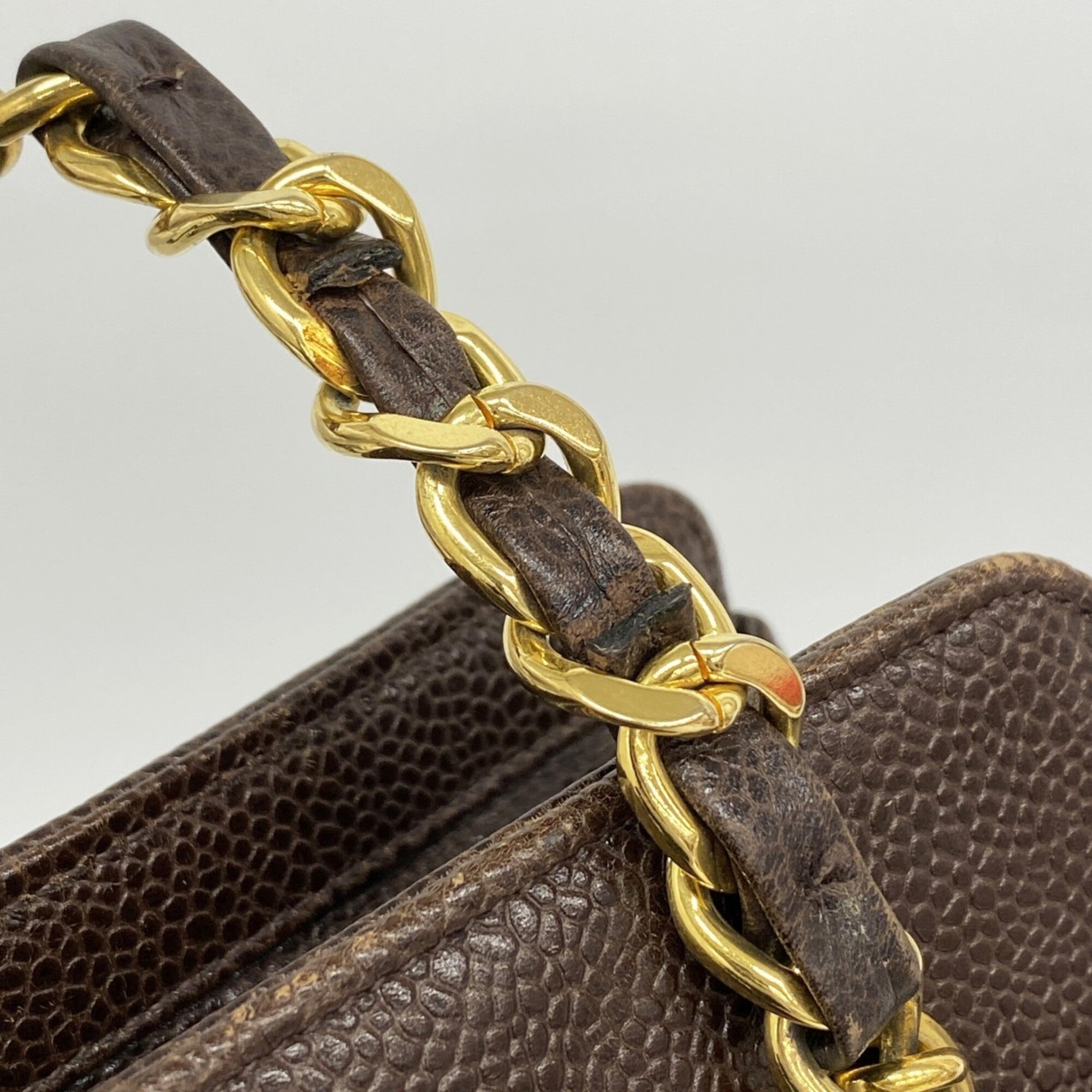Chanel Brown Grained Calfskin Shoulder Bag (Pre-Owned)
