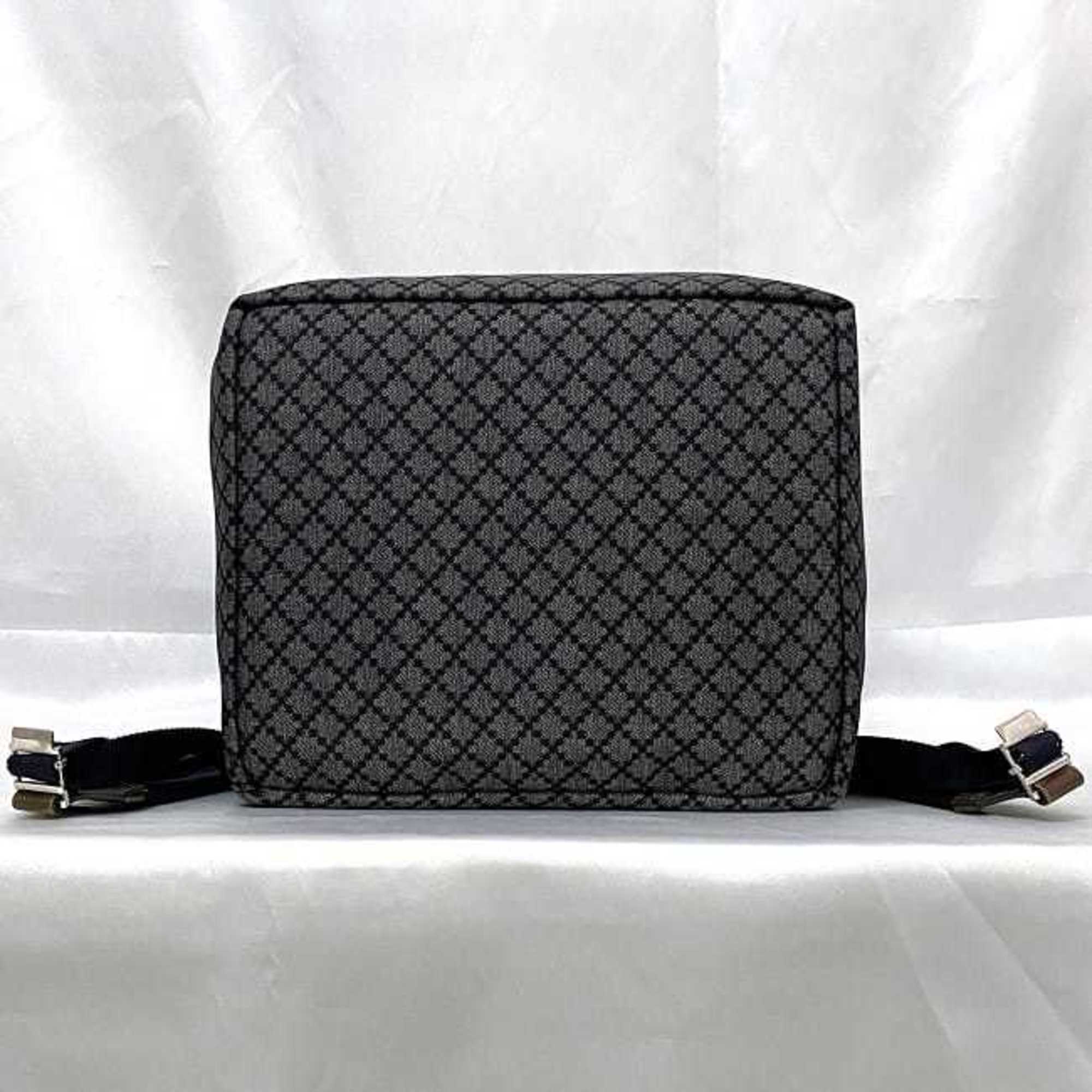 Gucci Diamante Gray Navy Nylon Leather Backpack (Pre-Owned)