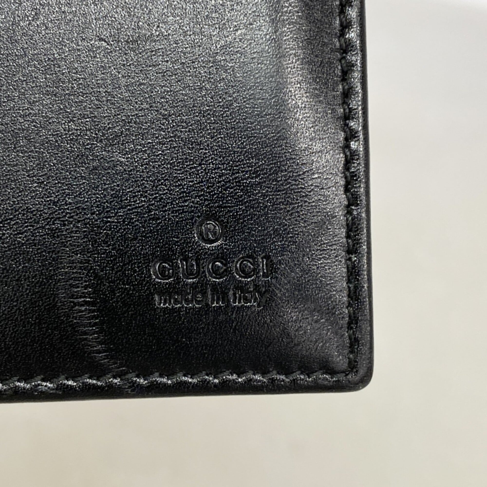 Gucci Black Leather Long Bill Wallet (Bi-Fold) (Pre-Owned)