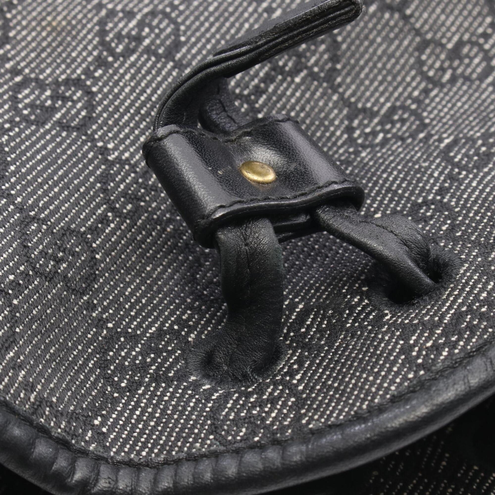 Gucci Black Denim Leather Shoulder Bag (Pre-Owned)