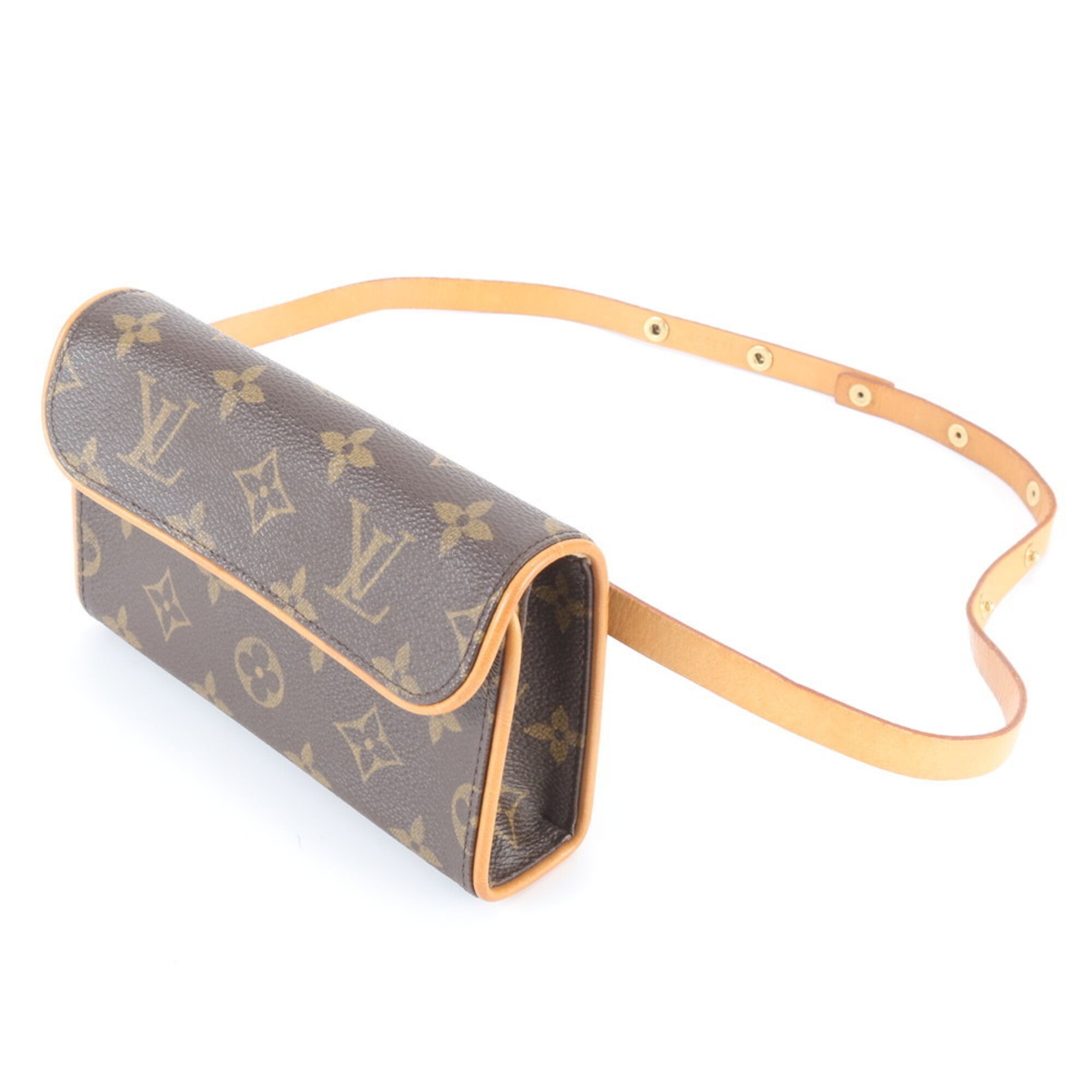 Louis Vuitton Dark Brown Coated Canvas Leather Handbag Pochette (Pre-Owned)