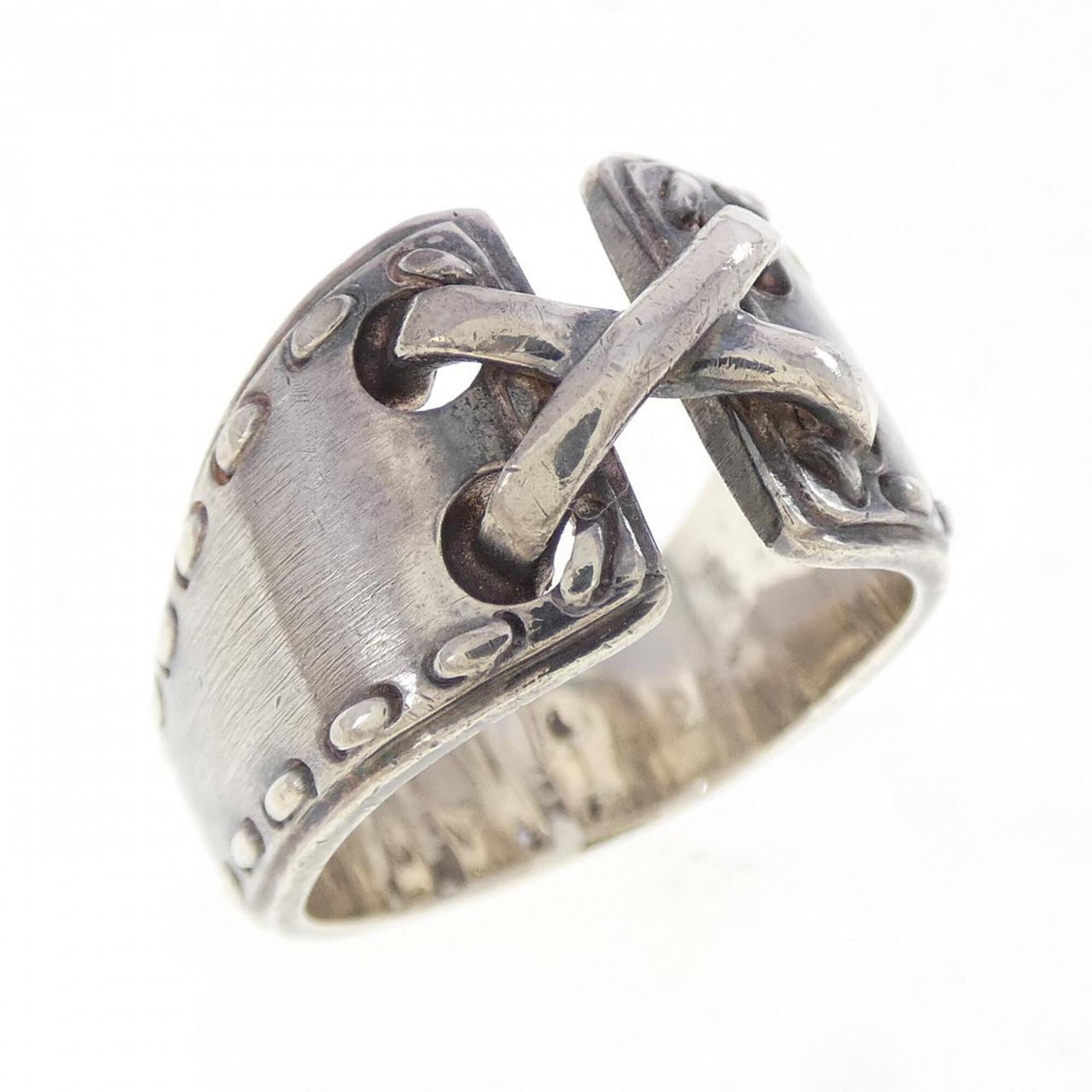 Hermes Silver 925 Band Ring (Pre-Owned)