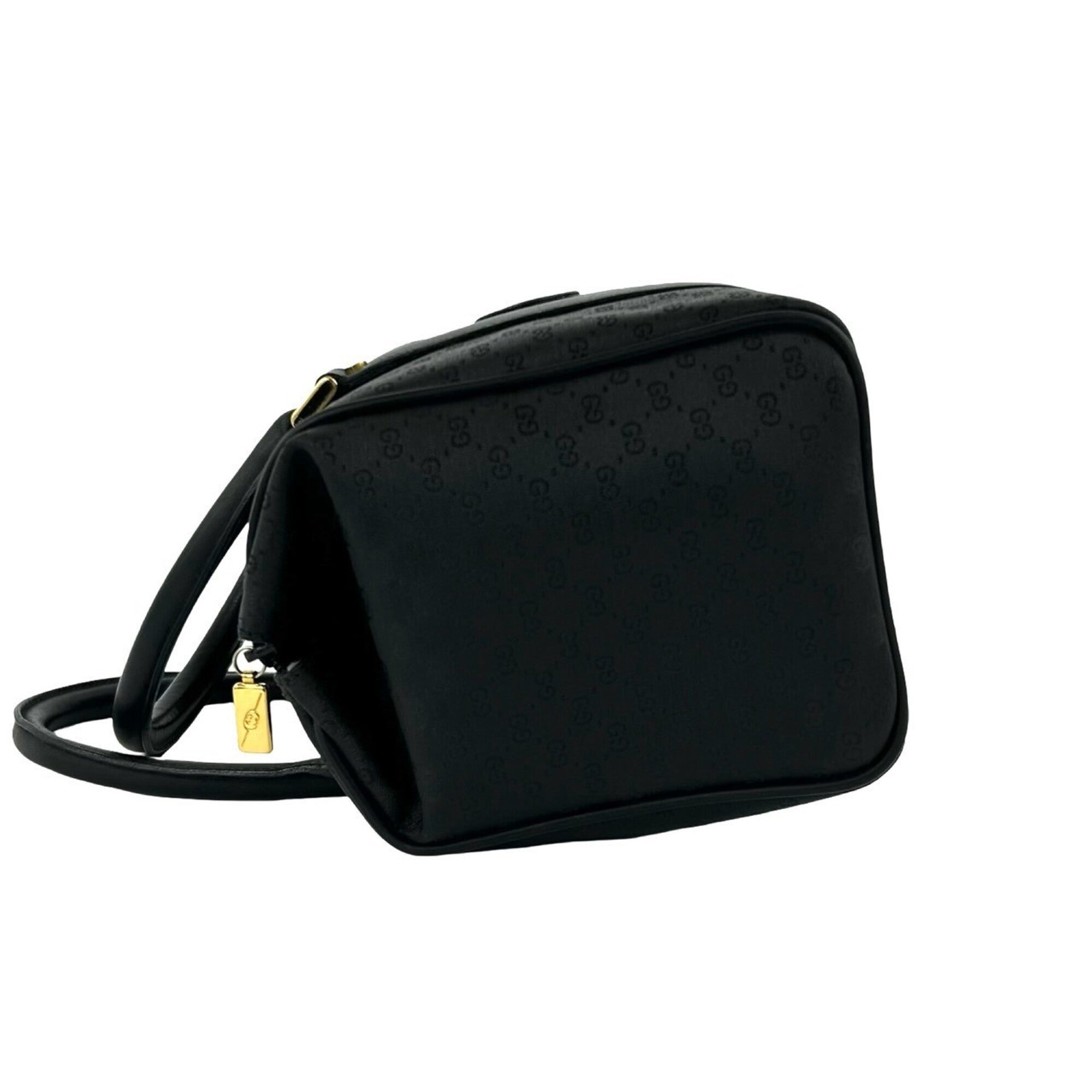 Gucci Black Pvc Leather Boston Bag Handbag (Pre-Owned)