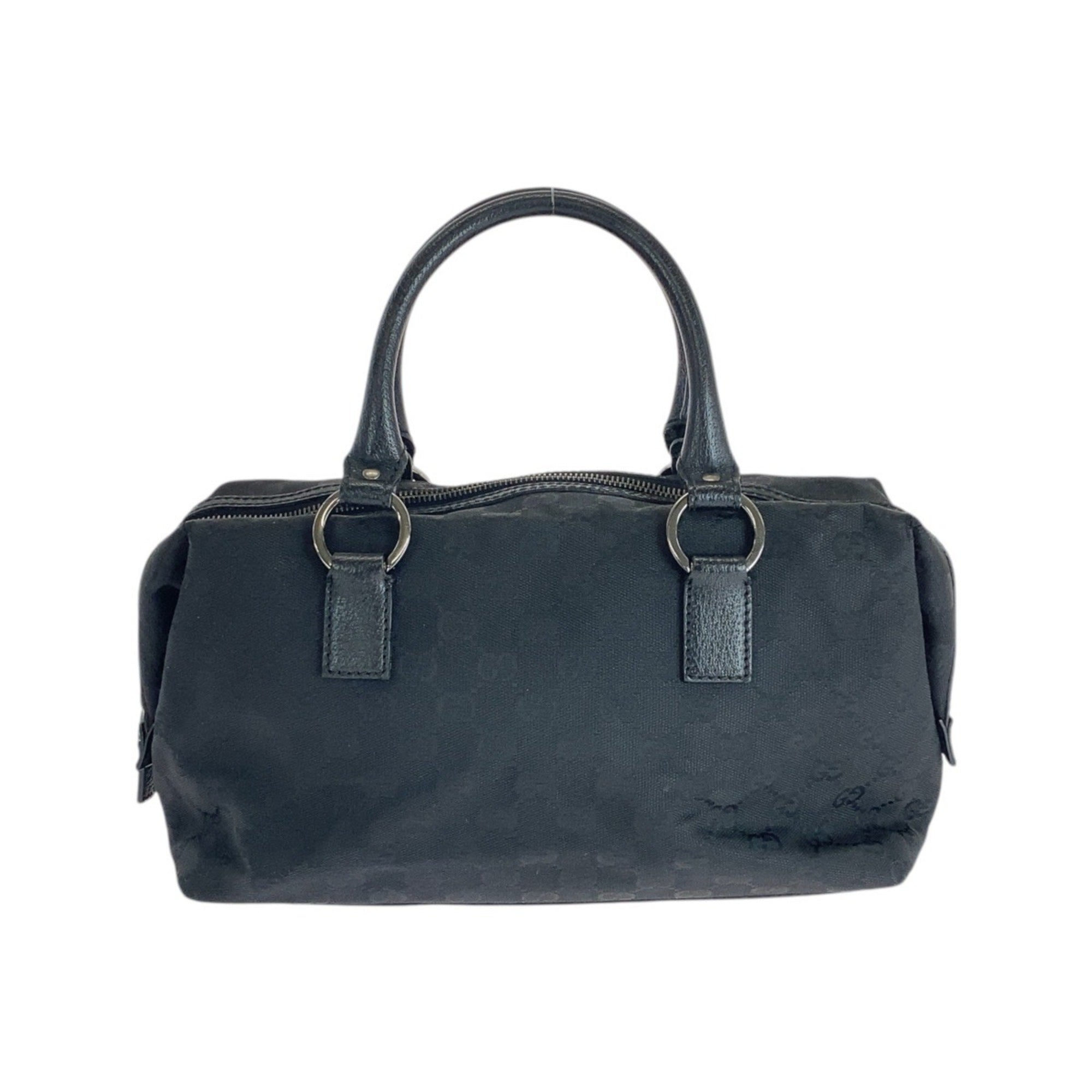 Gucci Black Gg Canvas Leather Handbag Tote Bag (Pre-Owned)
