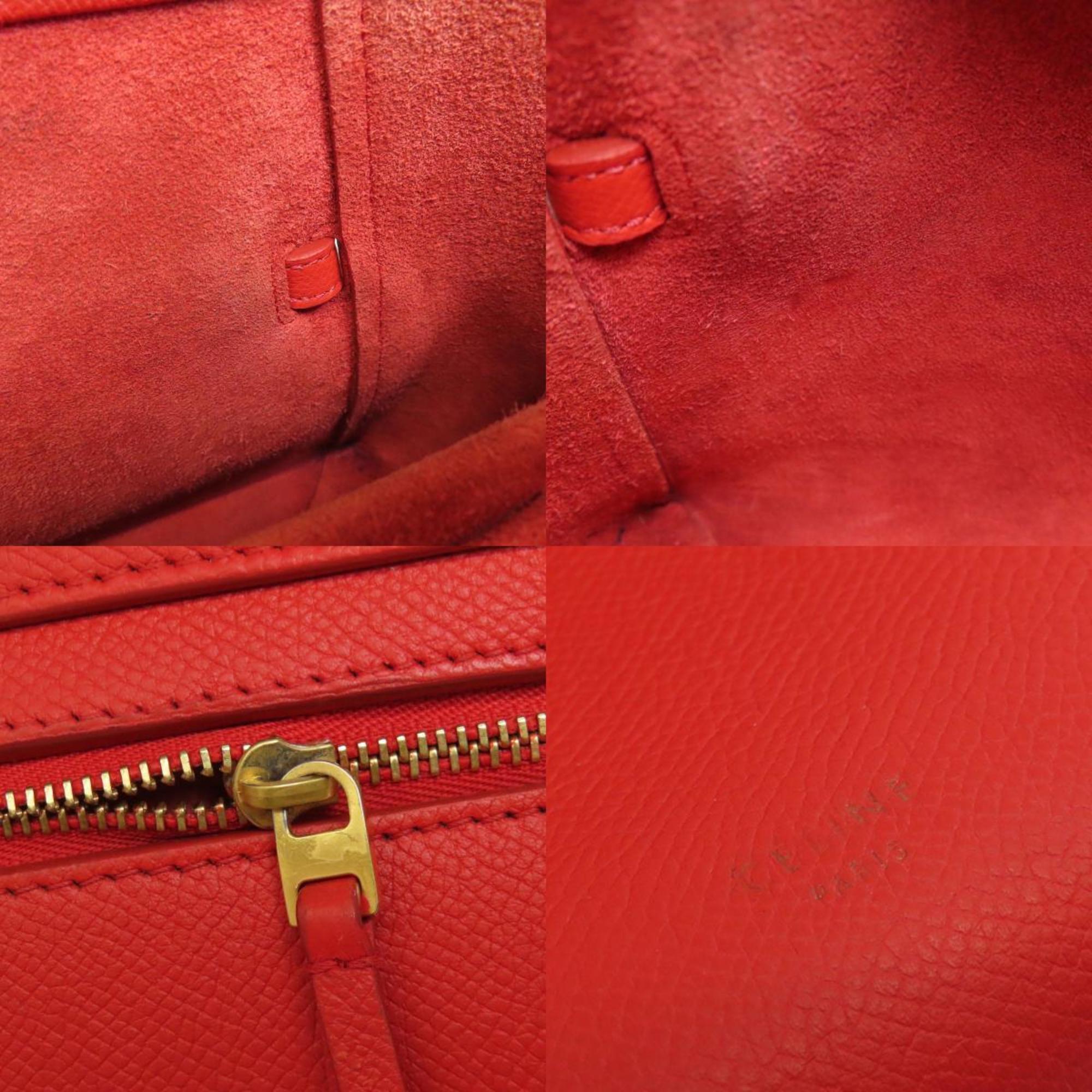 Celine Red Color Leather Handbag (Pre-Owned)