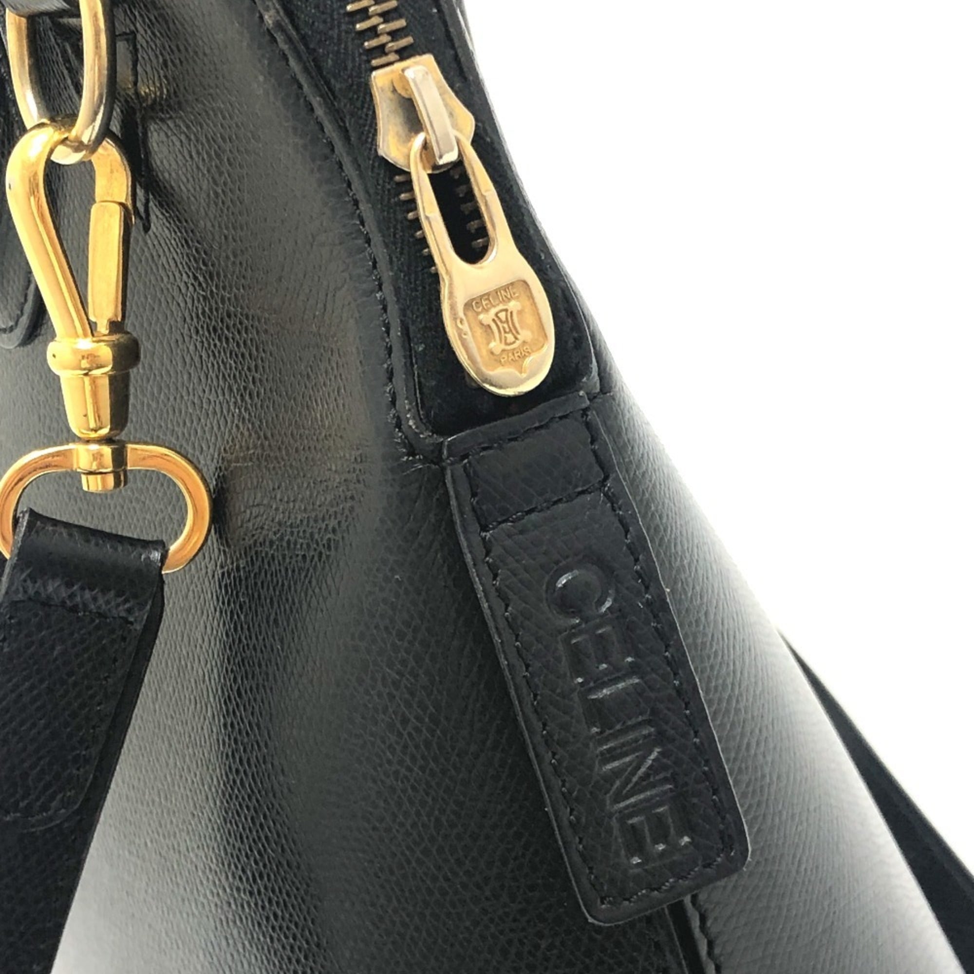 Celine Black Leather Handbag Tote Bag (Pre-Owned)