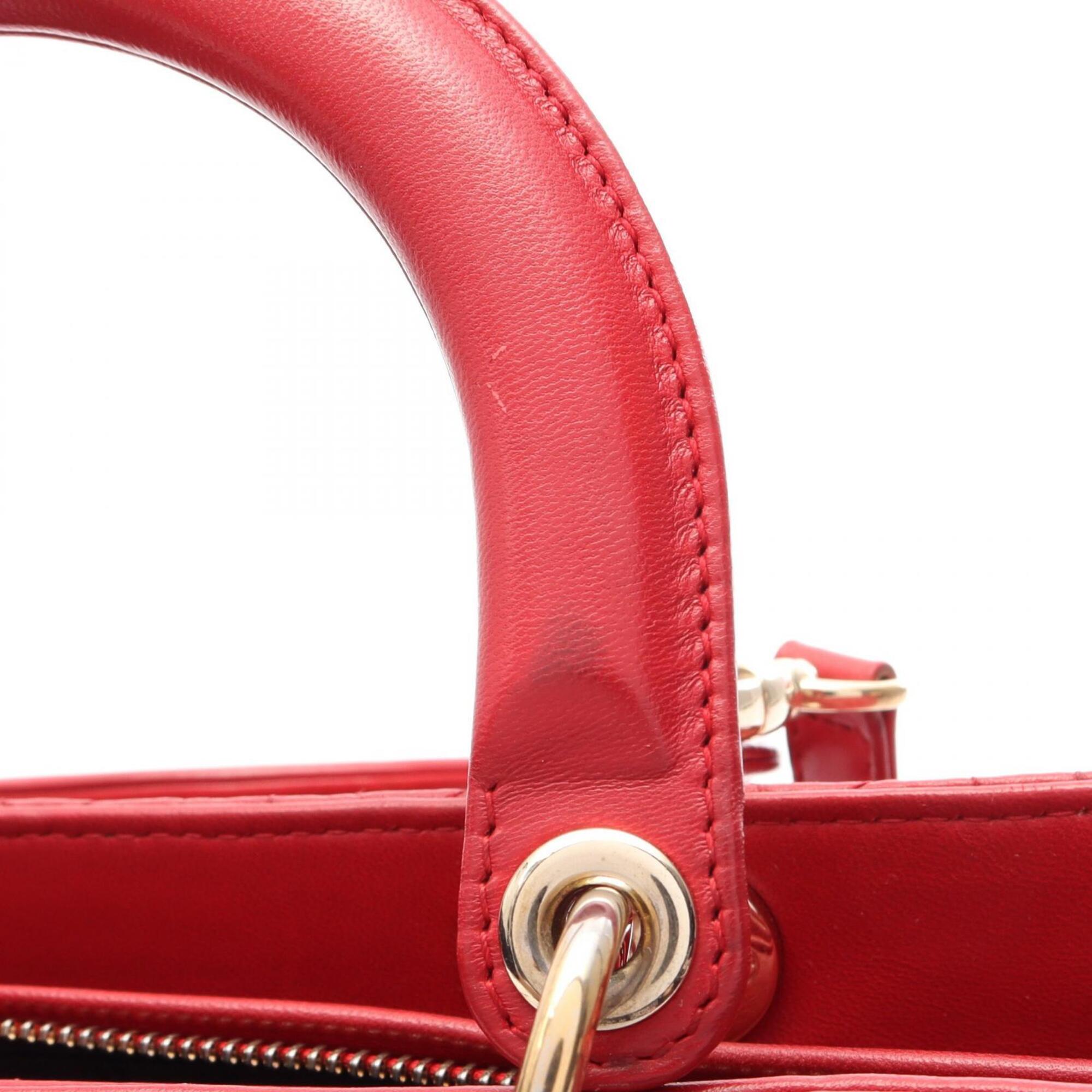 Christian Dior Red Color Leather Handbag (Pre-Owned)