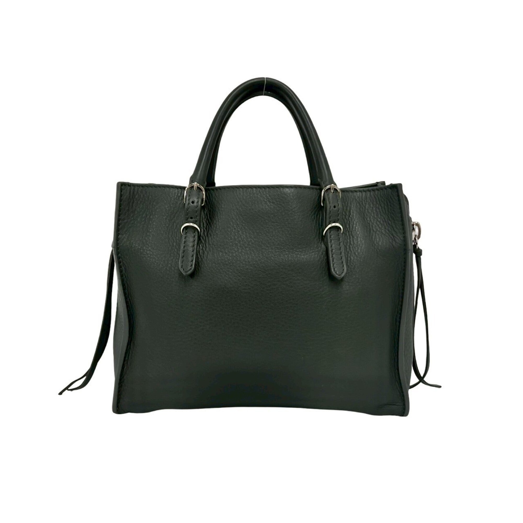Balenciaga Gray Leather Handbag Shoulder Bag Tote Bag (Pre-Owned)