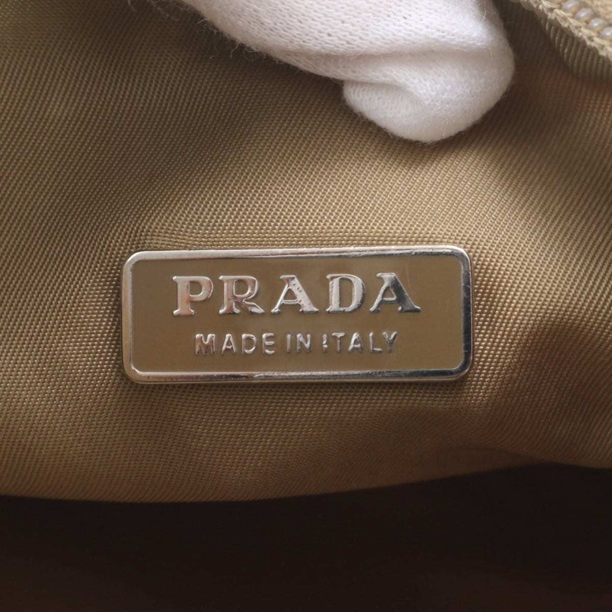 Prada Beige Handbag Pouch Tote Bag (Pre-Owned)