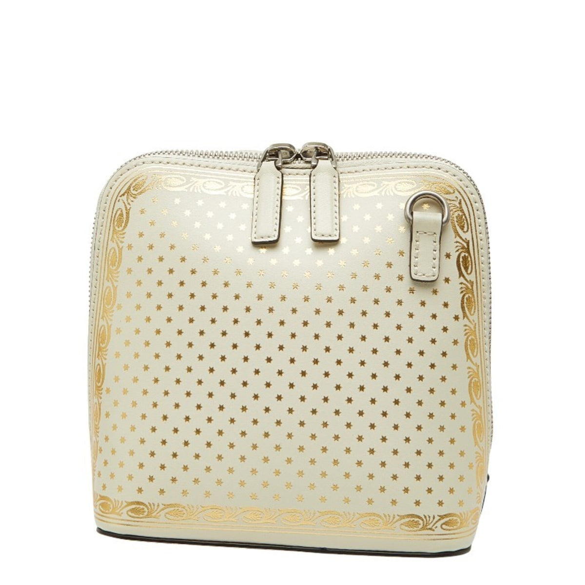 Gucci Gold Off-White Leather Shoulder Bag (Pre-Owned)