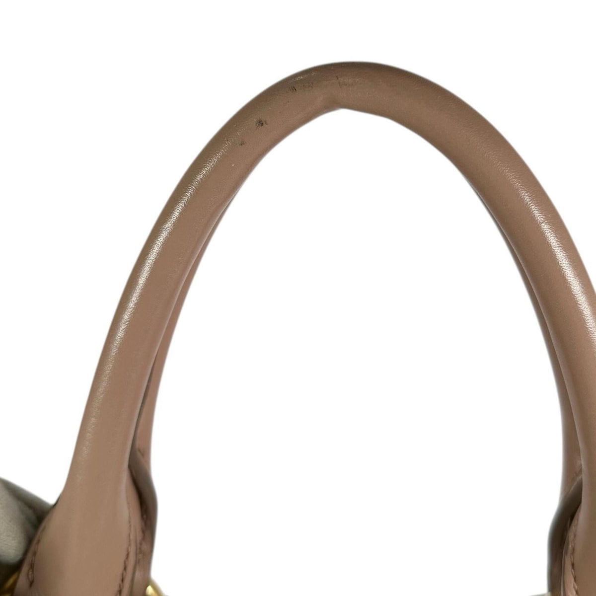 Miu Miu Pink Beige Leather Handbag Tote Bag (Pre-Owned)