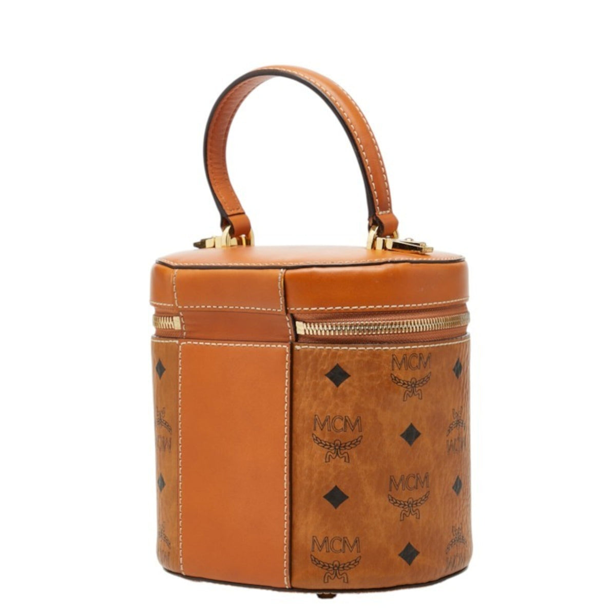 Mcm Brown Pvc Leather Handbag Shoulder Bag Vanity Bag (Pre-Owned)