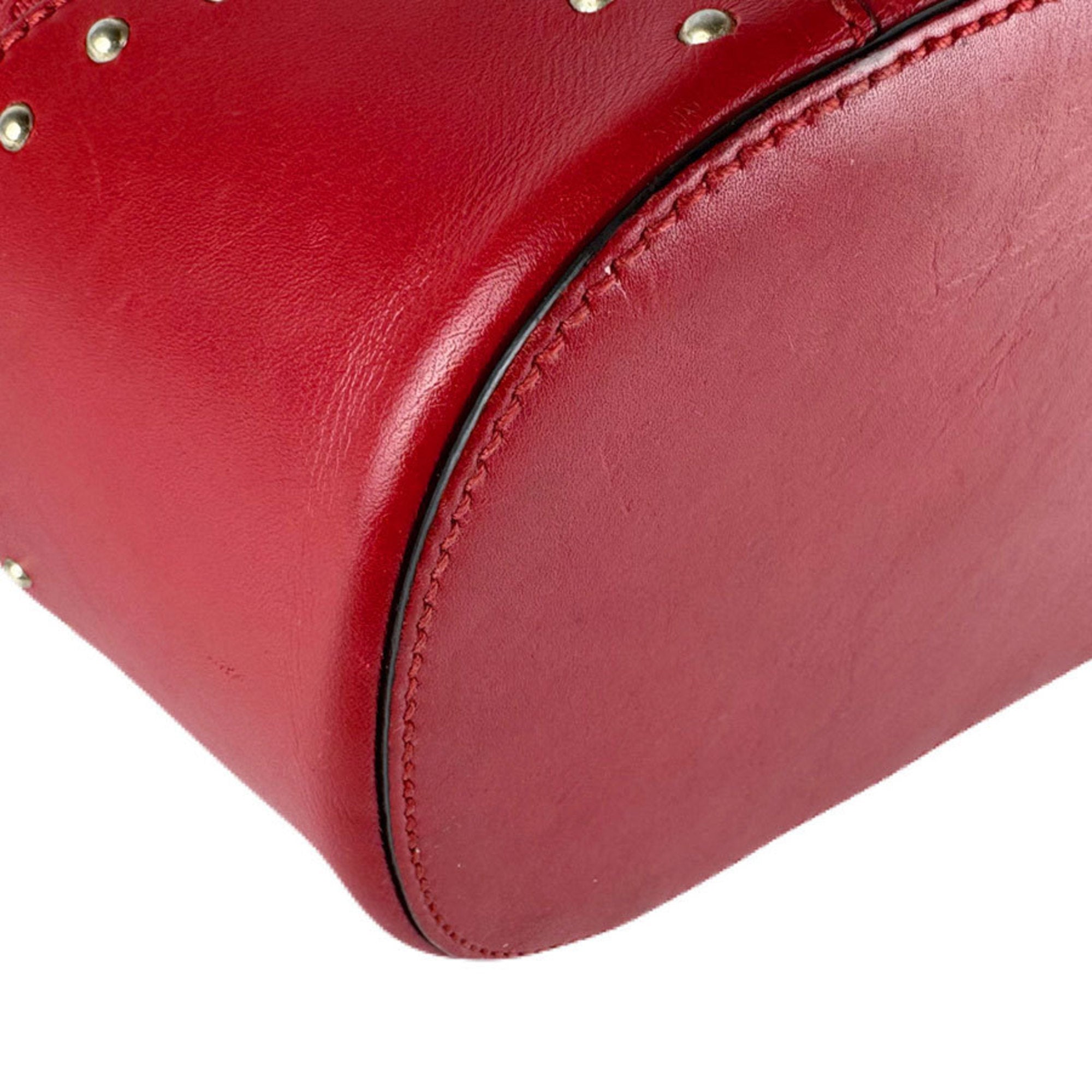 Gucci Red Color Leather Shoulder Bag (Pre-Owned)