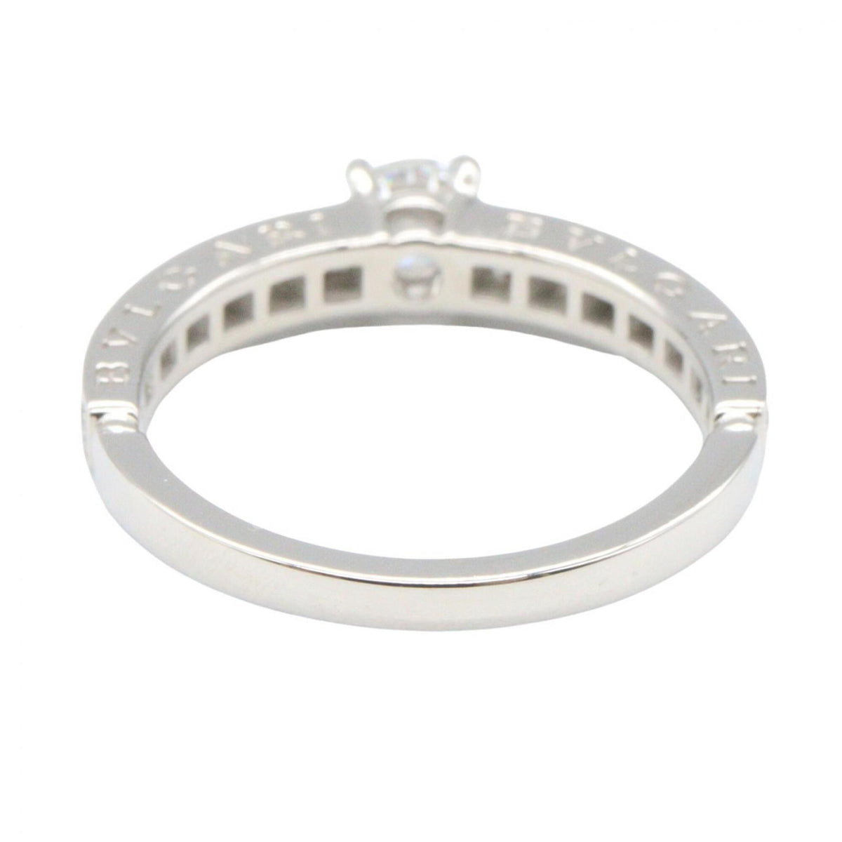 Bvlgari Silver Clear Platinum 950 Band Ring (Pre-Owned)
