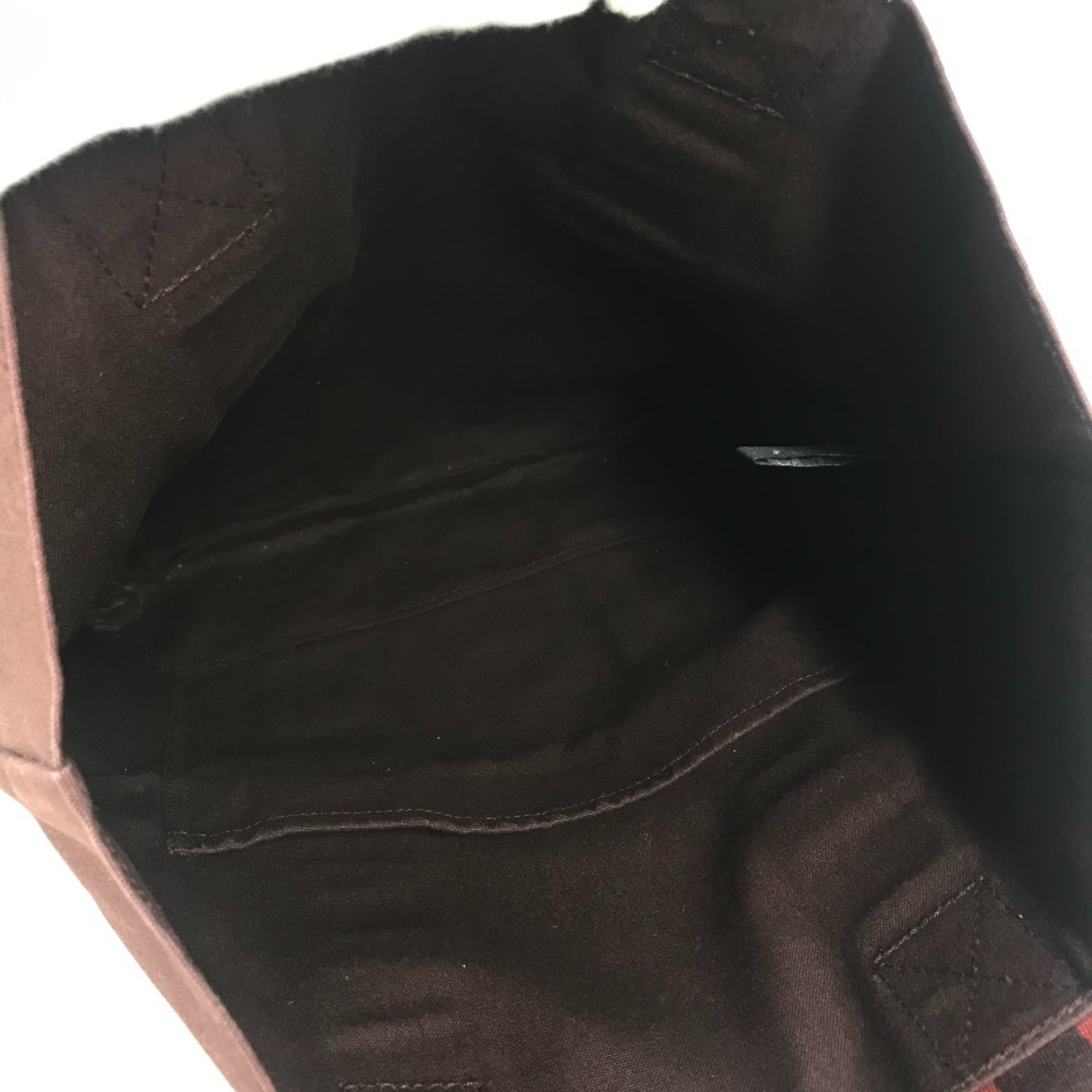 Hermes Bordeaux Brown Cotton Handbag Tote Bag (Pre-Owned)