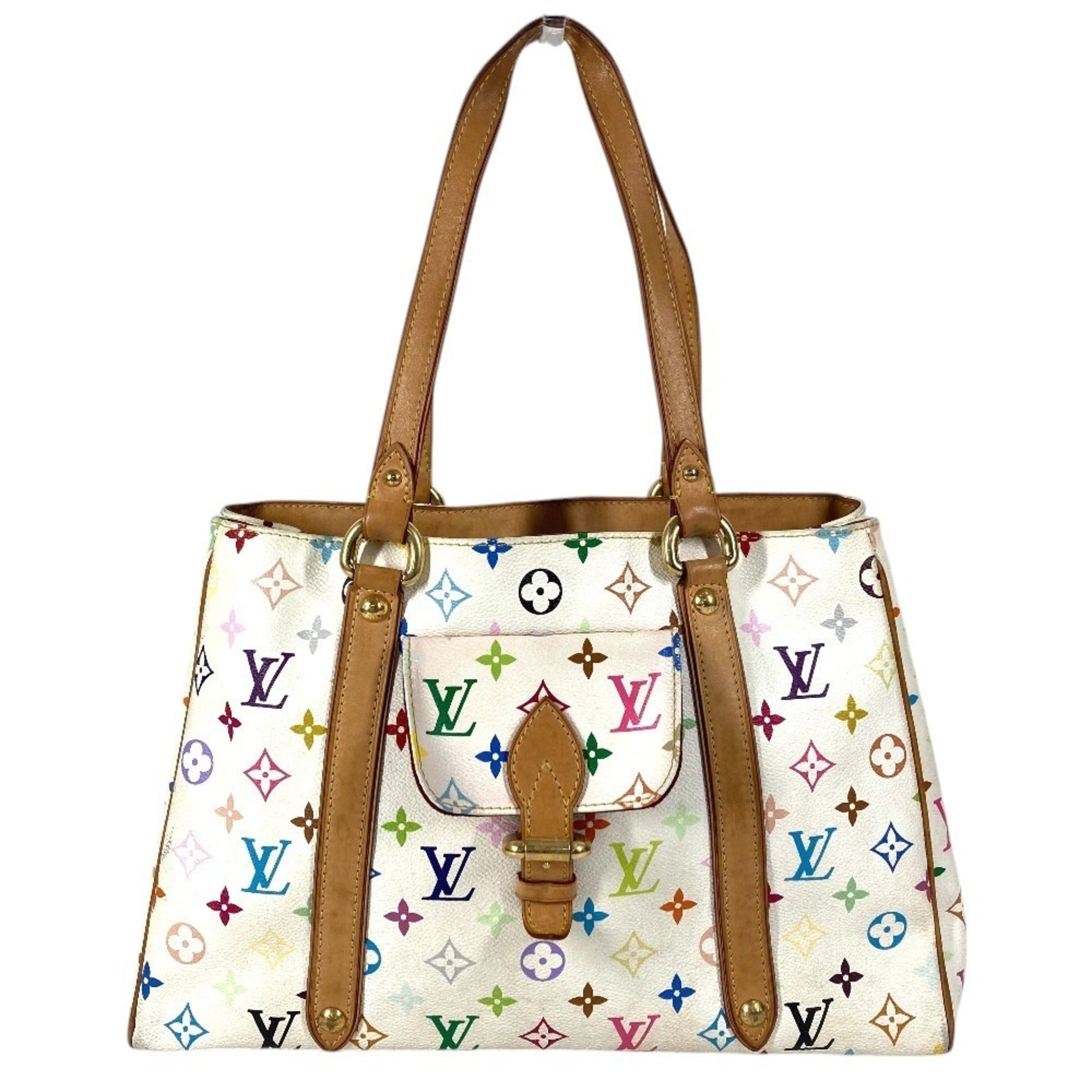 Louis Vuitton Blanc White Monogram Multicolore Shoulder Bag Tote Bag (Pre-Owned)