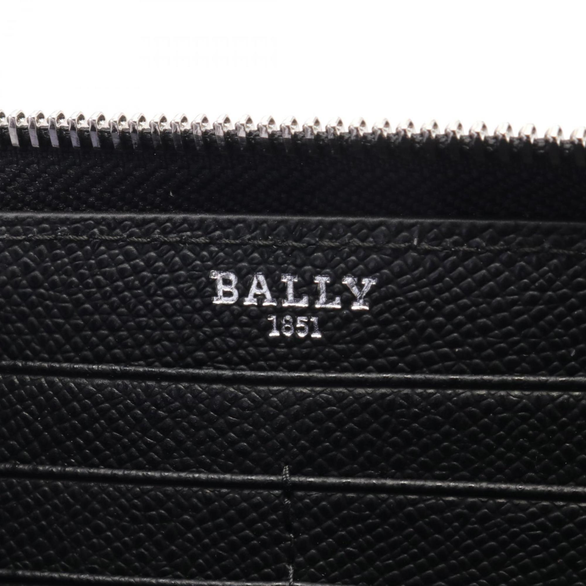Bally Black Navy White Leather Long Wallet (Bi-Fold) (Pre-Owned)