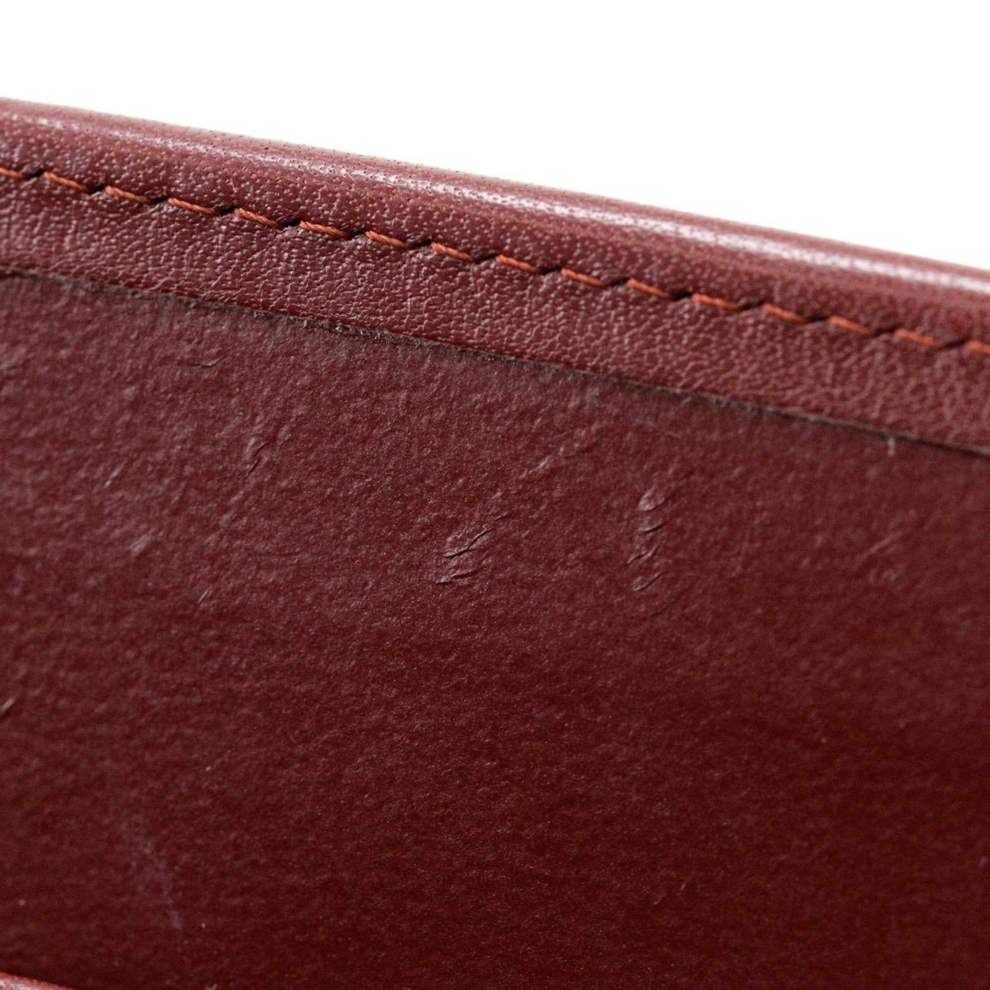 Cartier Bordeaux Leather Shoulder Bag (Pre-Owned)