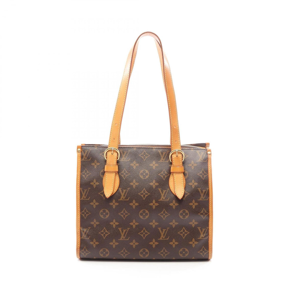 Louis Vuitton Brown Monogram Coated Canvas Leather Handbag Tote Bag (Pre-Owned)