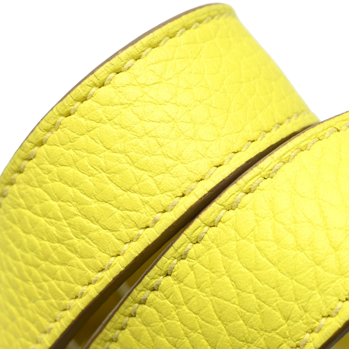 Hermes Lime Yellow Taurillon Clemence Leather Handbag (Pre-Owned)
