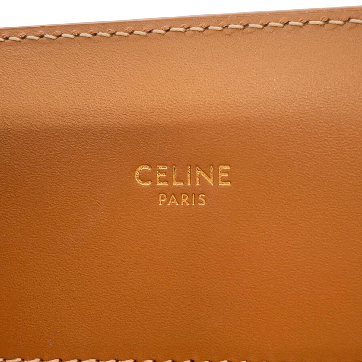 Celine Beige Brown Canvas Leather Handbag Shoulder Bag Tote Bag (Pre-Owned)