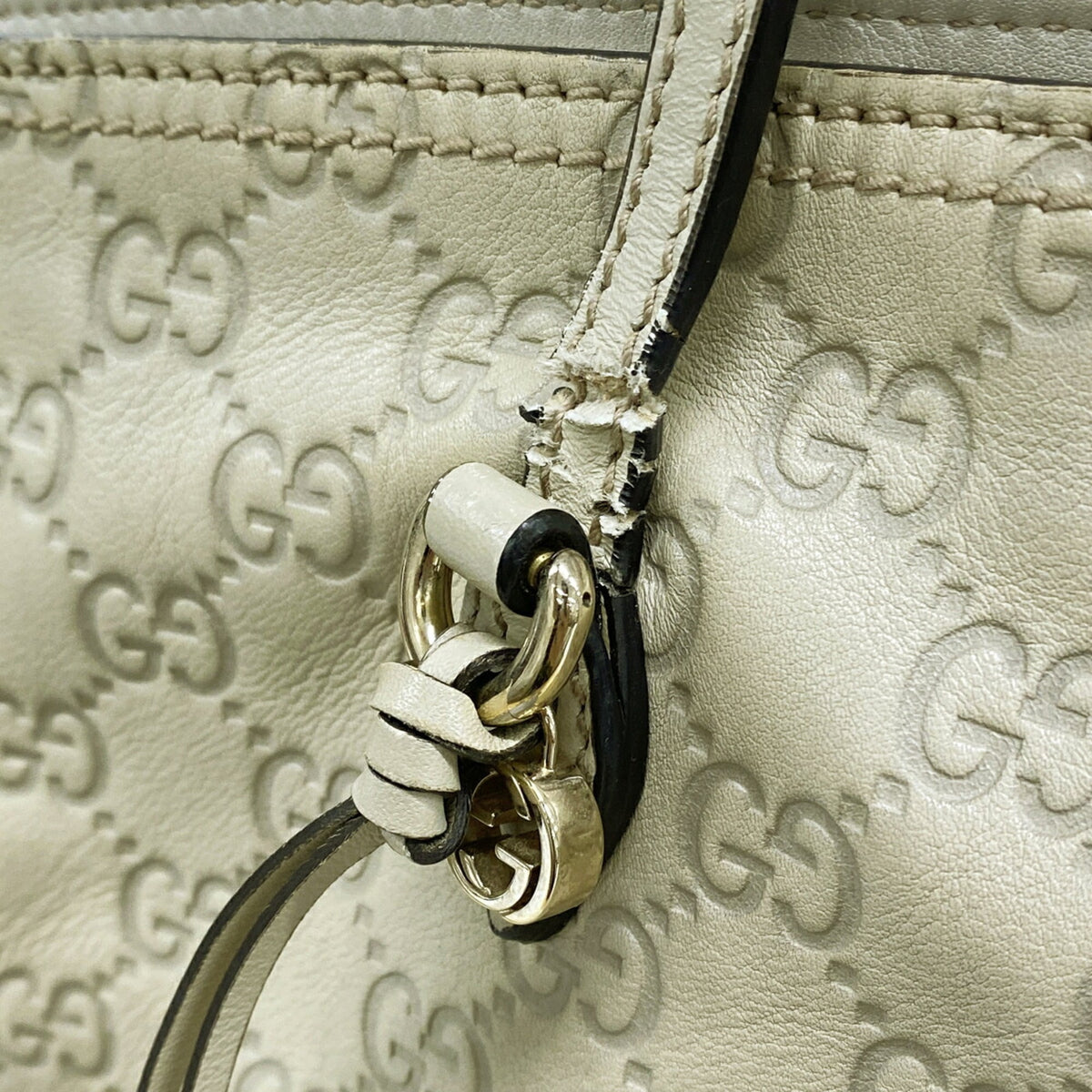 Gucci Beige Leather Tote Bag (Pre-Owned)