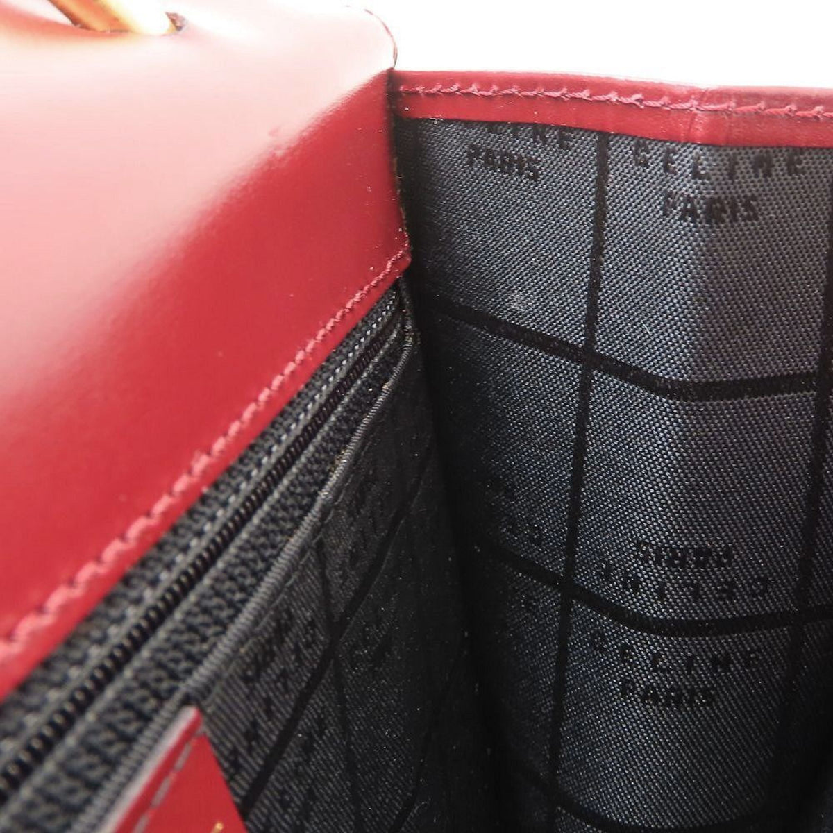 Celine Wine Leather Handbag (Pre-Owned)