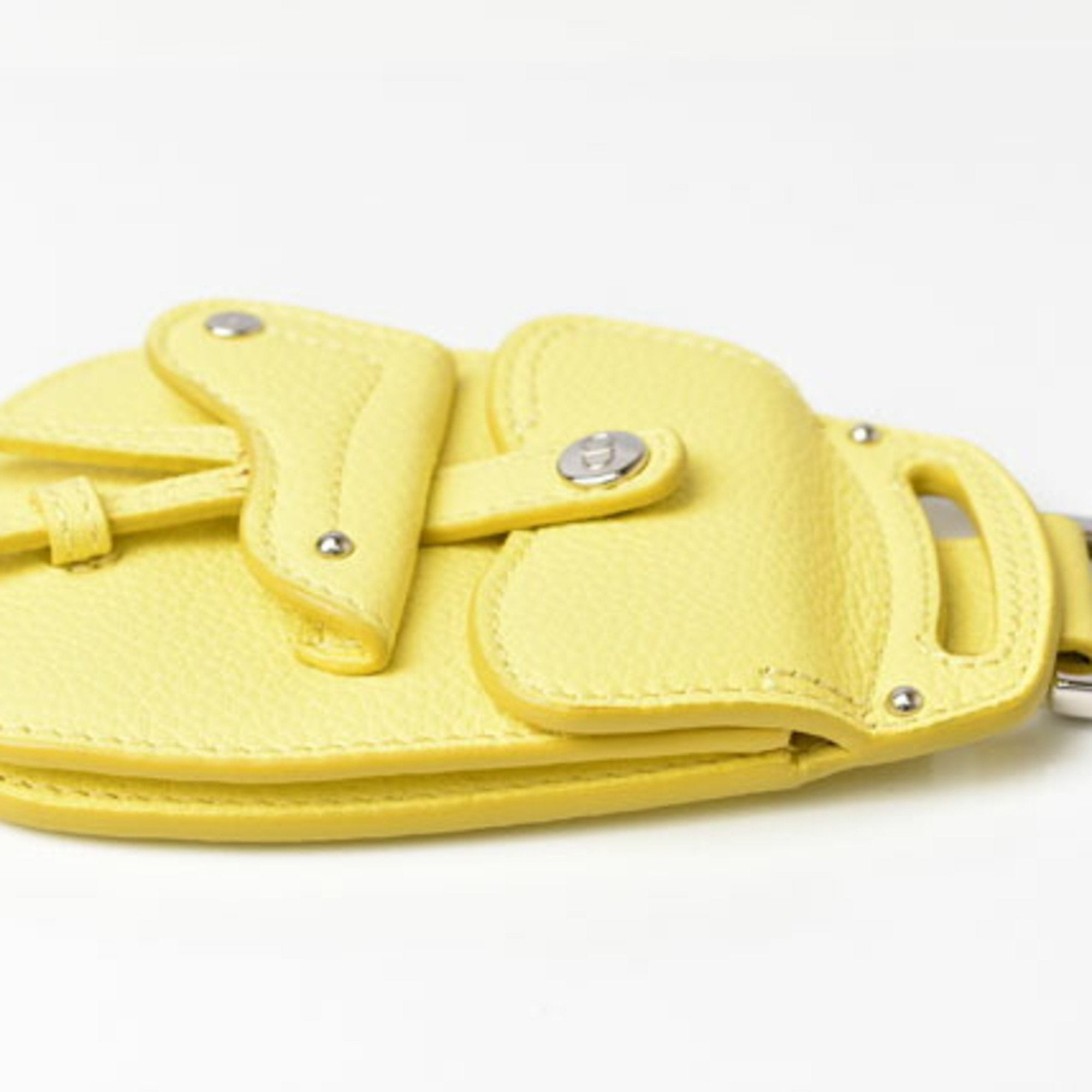 Christian Dior Yellow Leather Metal Coin Purse/Coin Case (Pre-Owned)