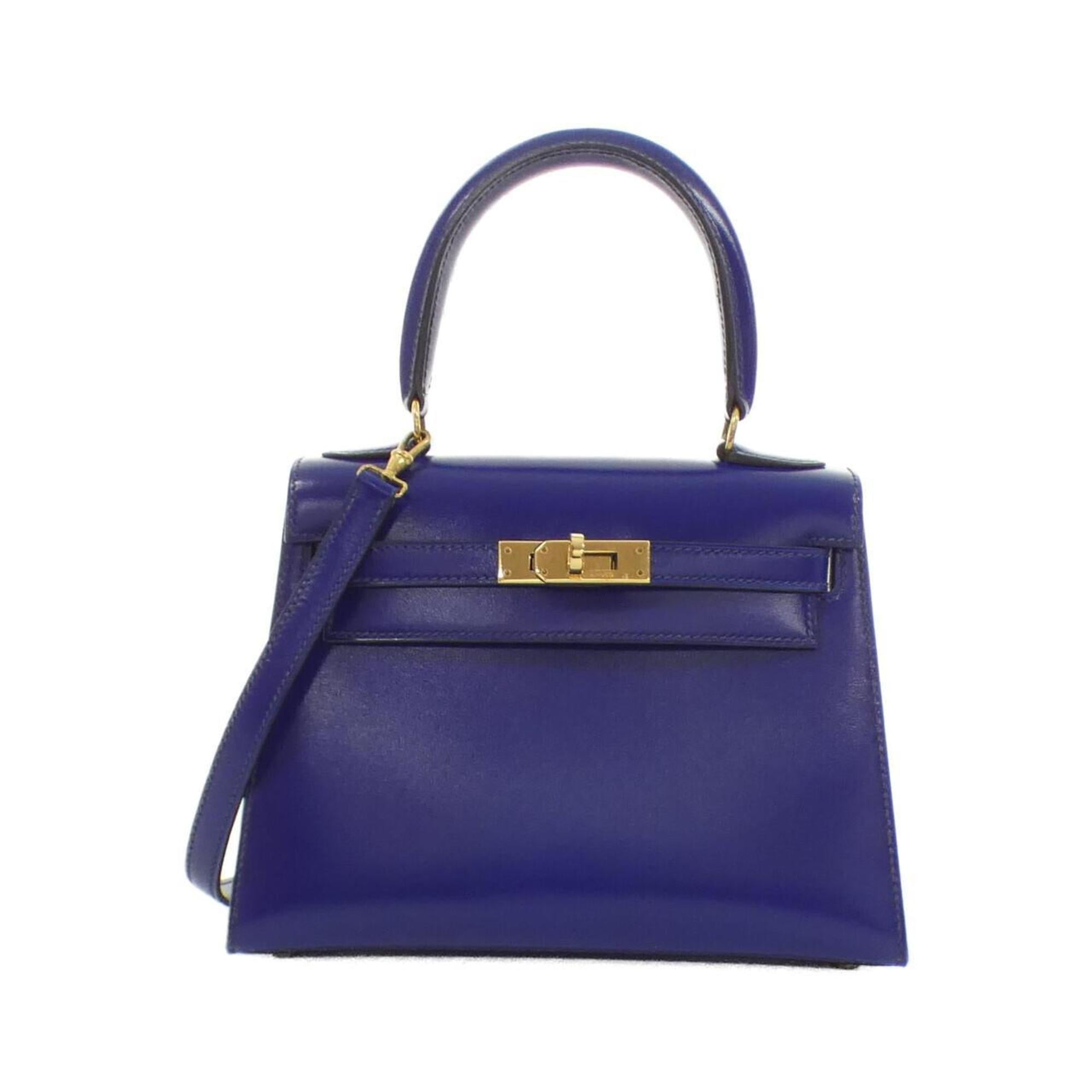 Hermes Blue Box Calf Leather Handbag (Pre-Owned)