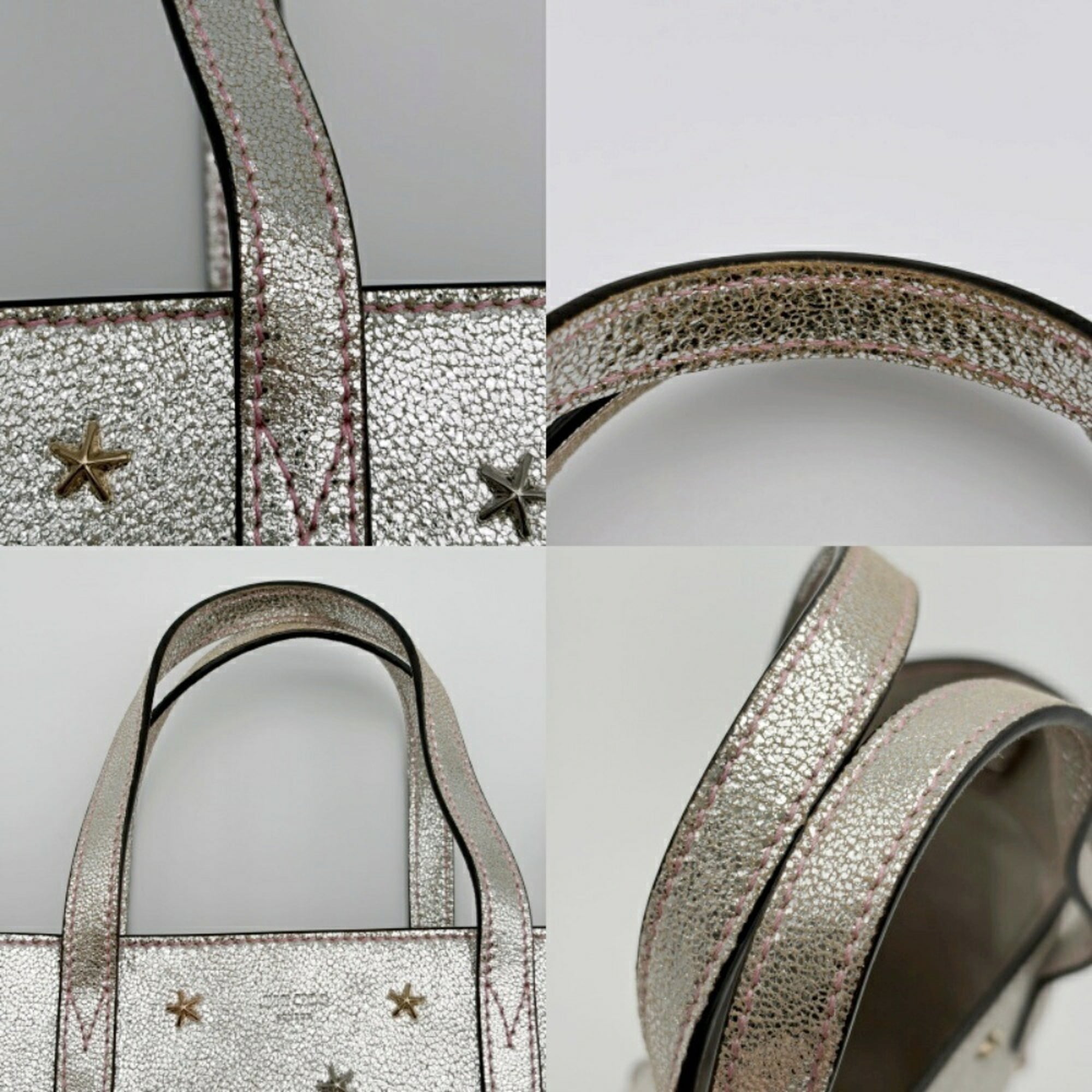 Jimmy Choo Silver Leather Tote Bag (Pre-Owned)