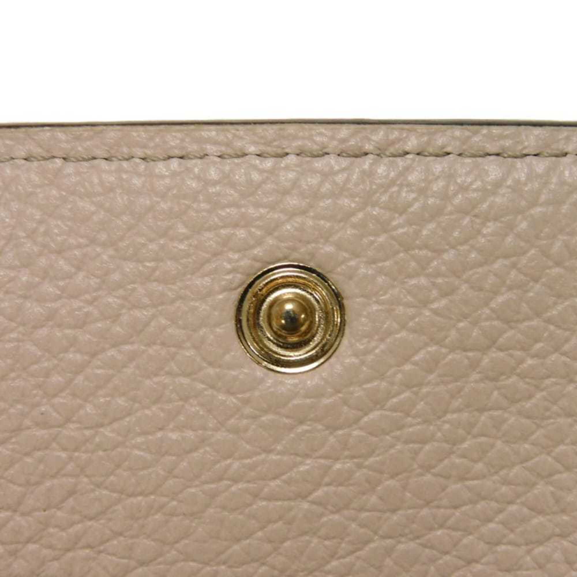 Chloé Gray Leather Long Wallet (Bi-Fold) (Pre-Owned)