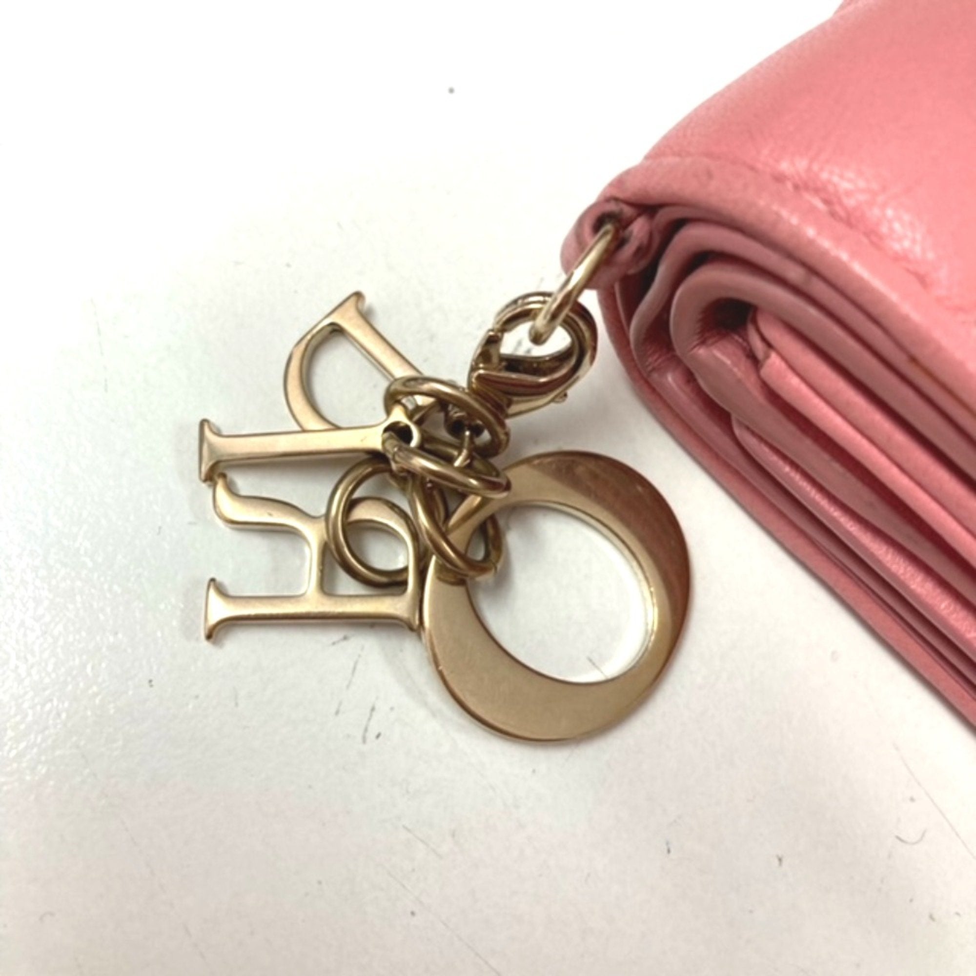 Christian Dior Pink Leather Wallet (Tri-Fold) (Pre-Owned)