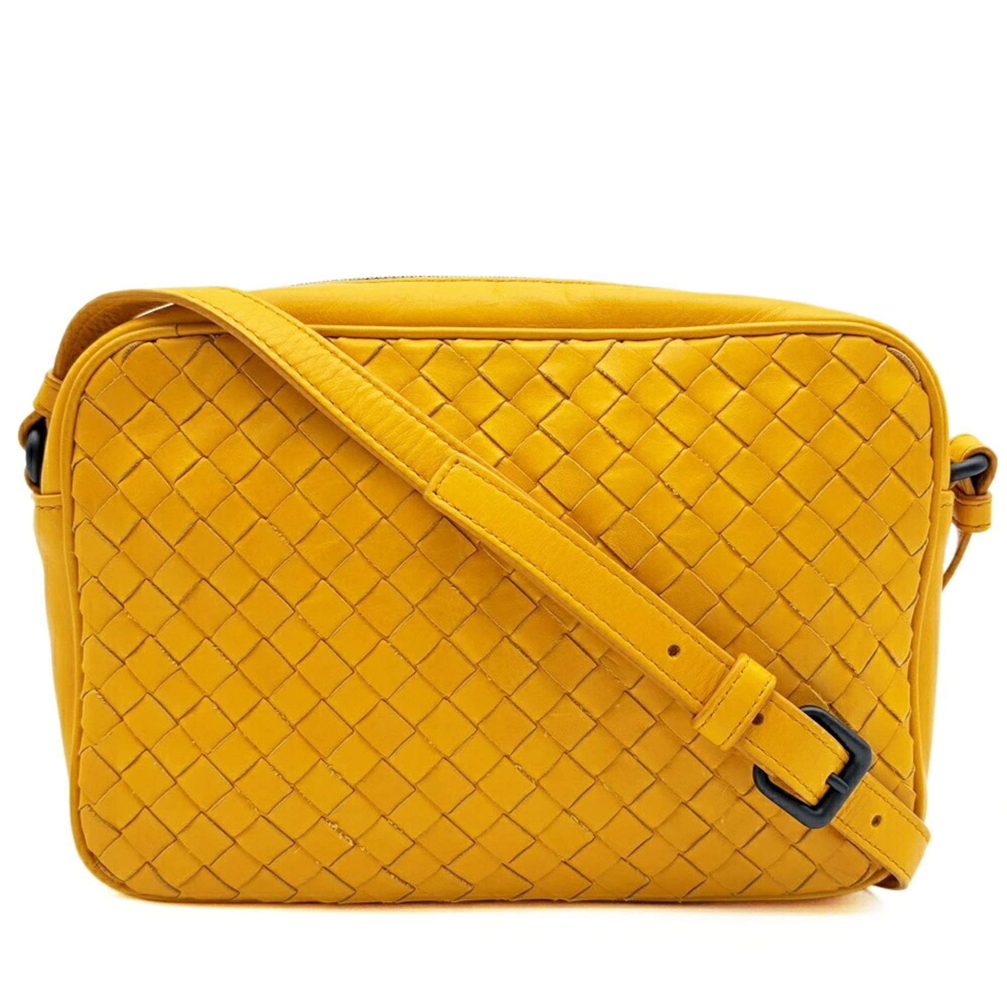 Bottega Veneta Yellow Leather Shoulder Bag (Pre-Owned)