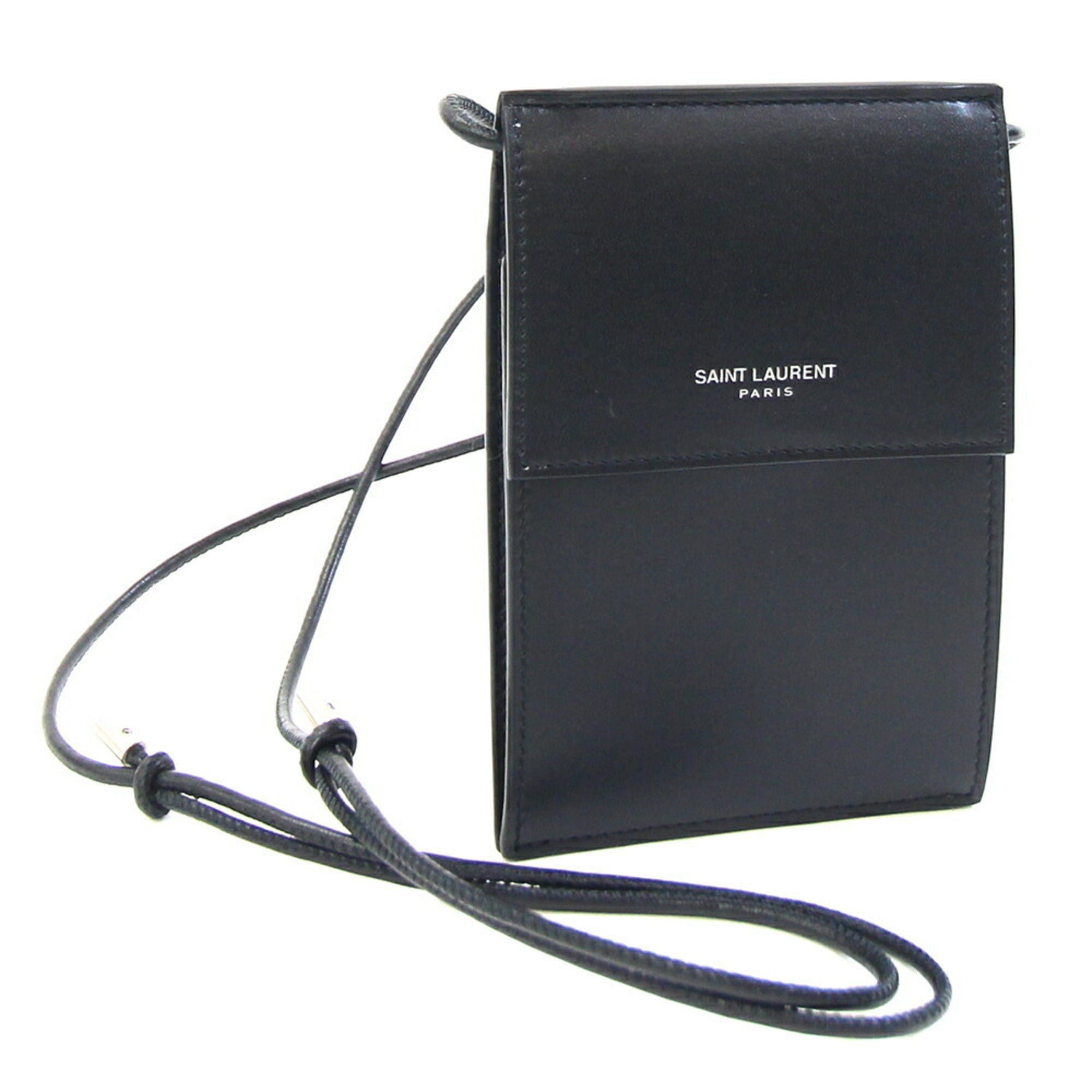 Saint Laurent Black Leather Pochette Pouch Shoulder Bag (Pre-Owned)
