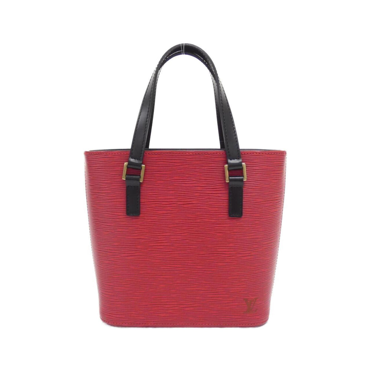 Louis Vuitton Black Red Color Leather Handbag (Pre-Owned)