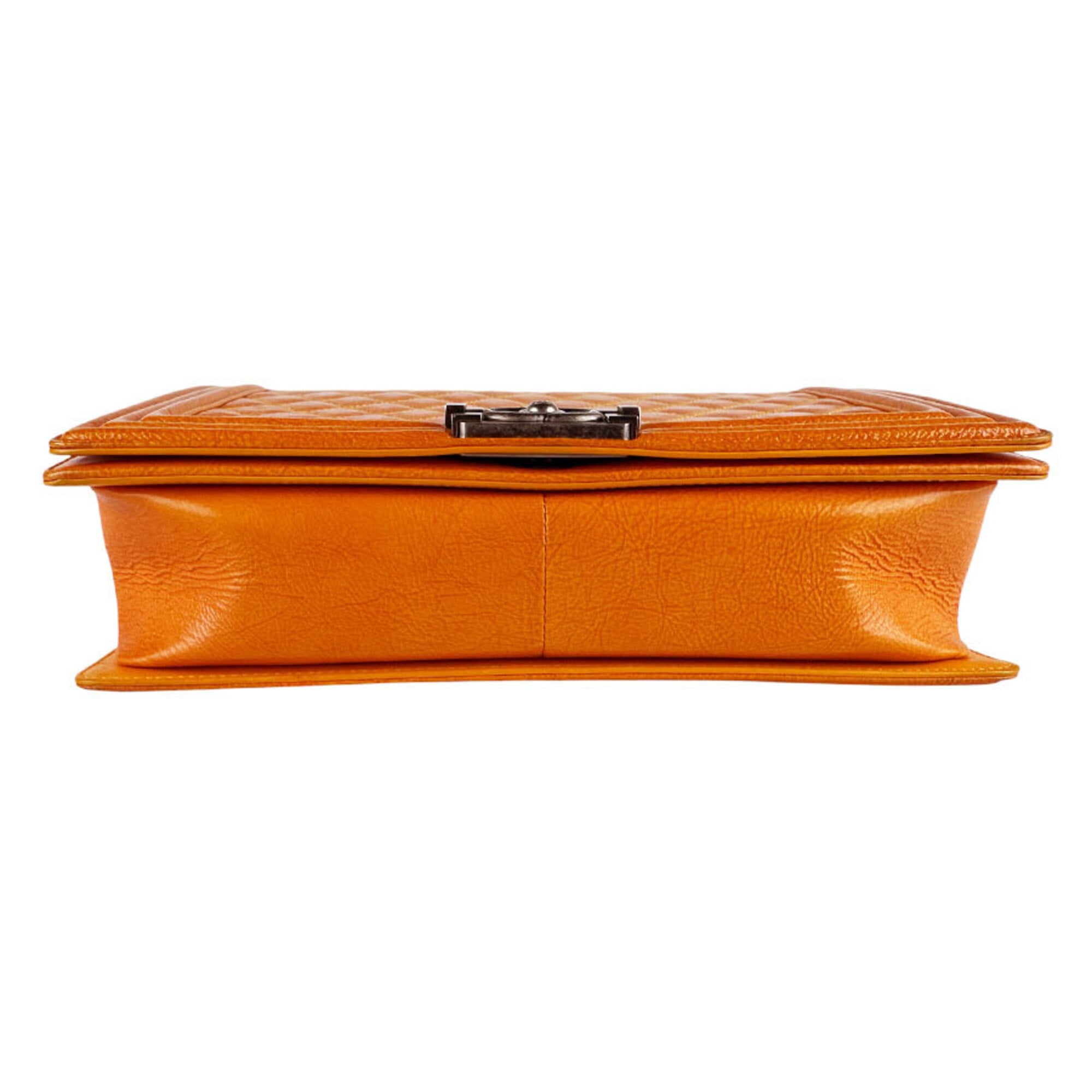 Chanel Orange Leather Shoulder Bag (Pre-Owned)