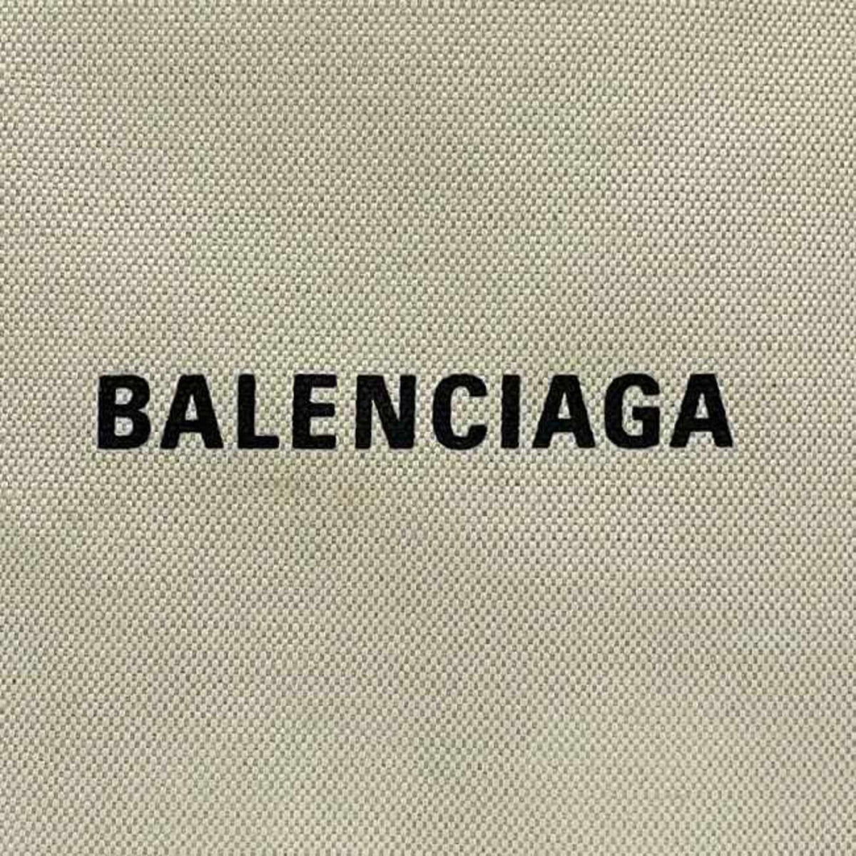Balenciaga Black White Canvas Leather Handbag Tote Bag (Pre-Owned)