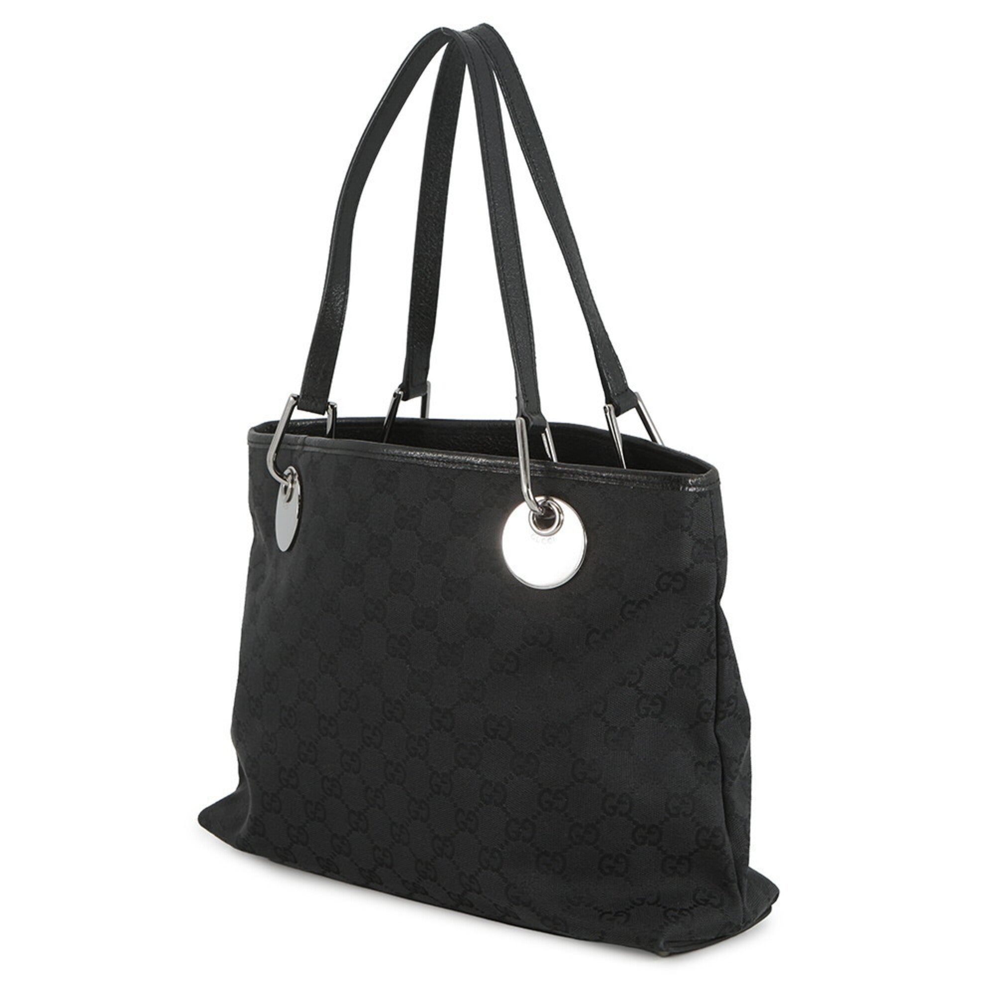 Gucci Black Gg Canvas Handbag Tote Bag (Pre-Owned)