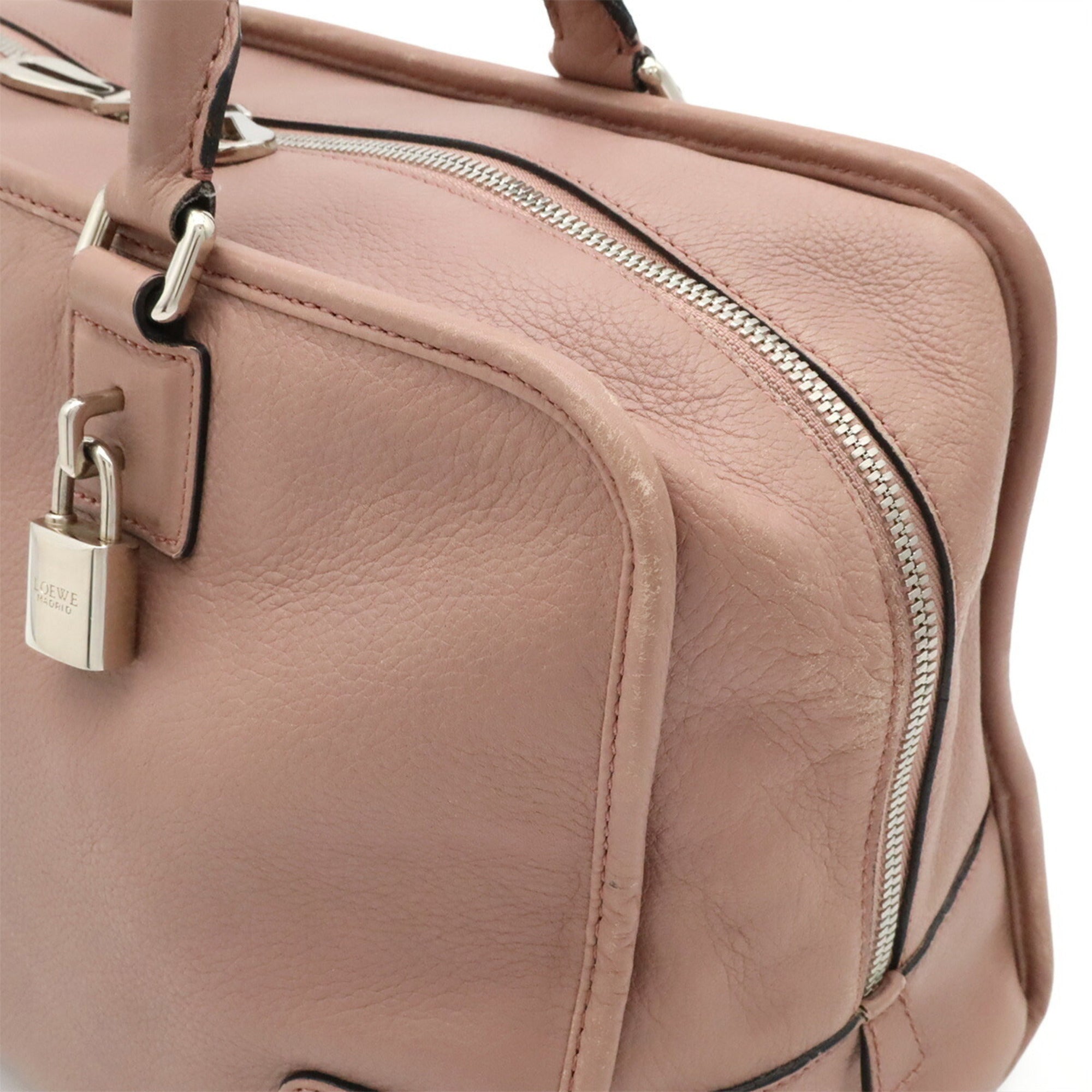 Loewe Pink Leather Boston Bag Handbag (Pre-Owned)