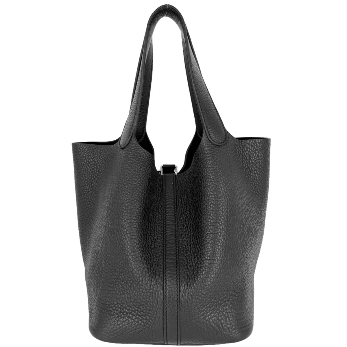 Hermes Black Leather Handbag (Pre-Owned)