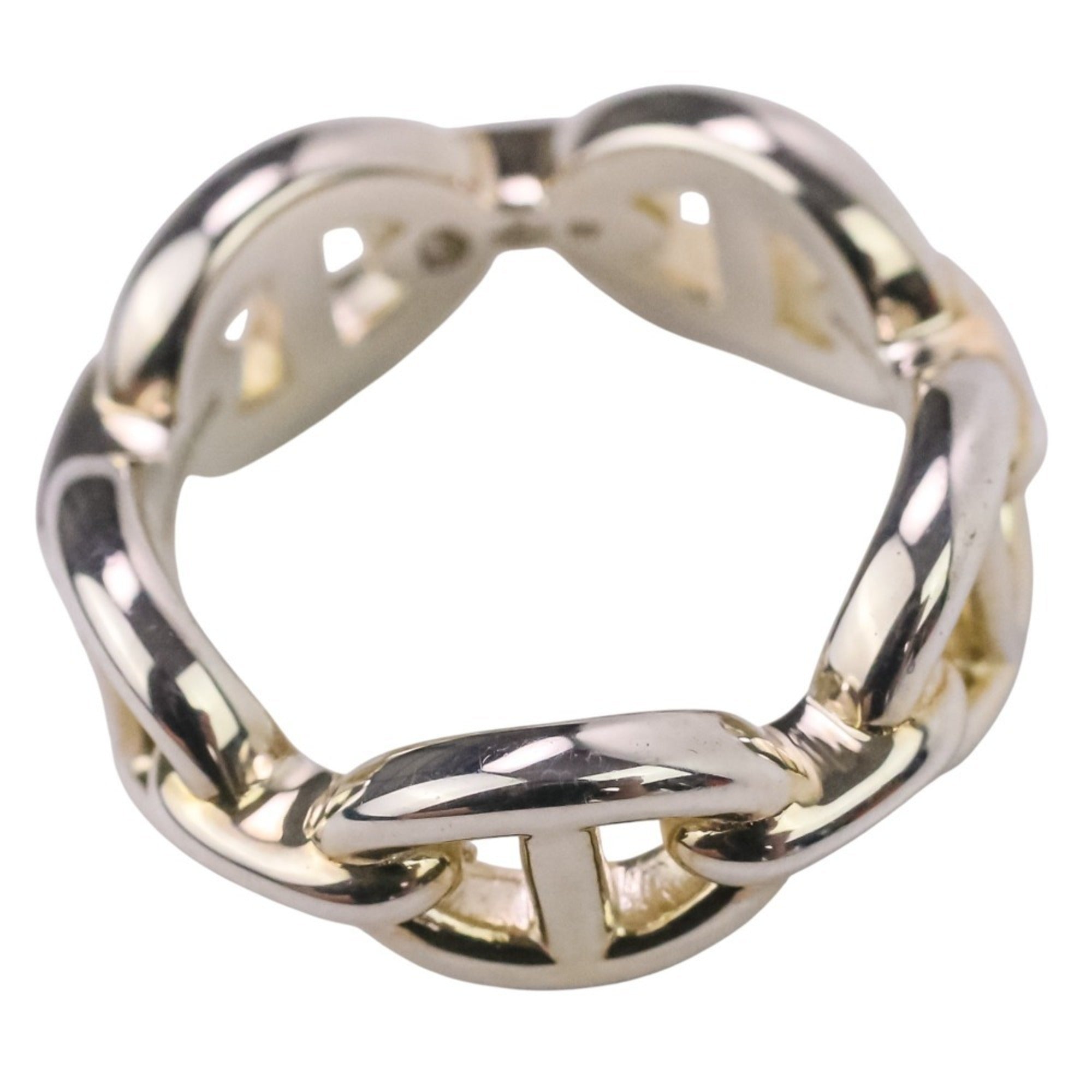 Hermes Silver Silver 925 Band Ring (Pre-Owned)