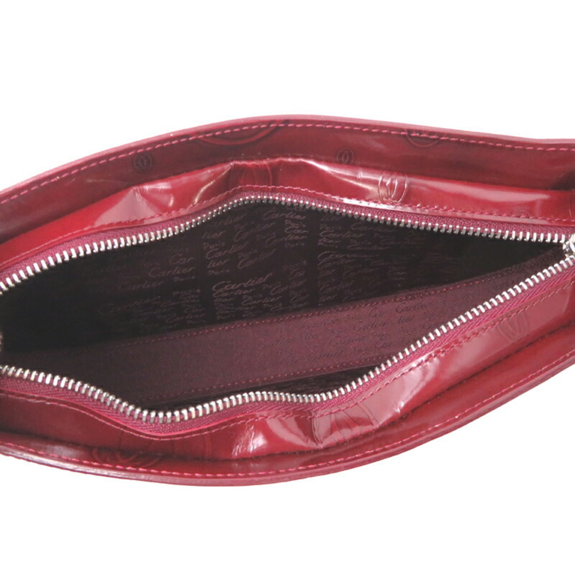 Cartier Bordeaux Patent Leather Handbag (Pre-Owned)