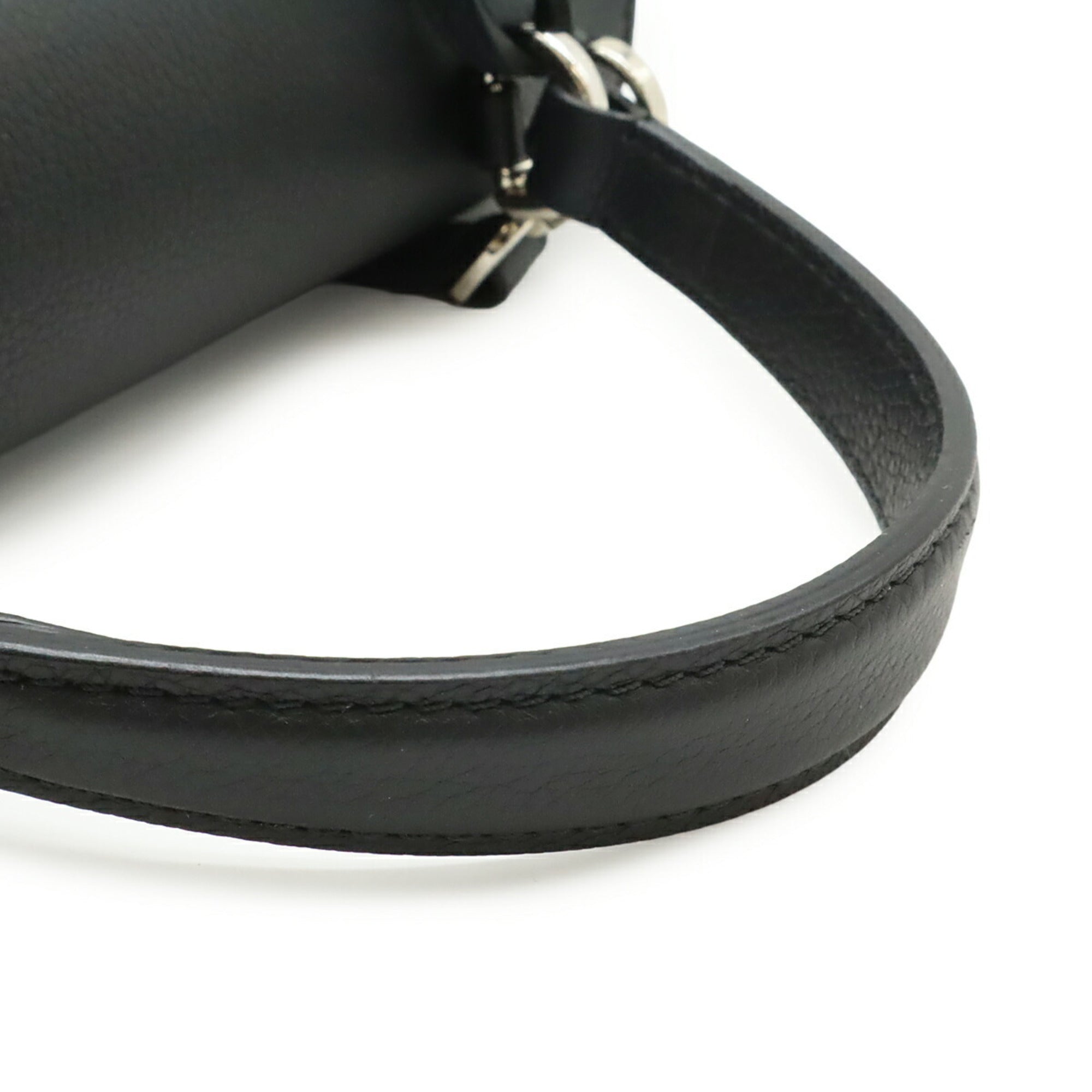 Louis Vuitton Black Noir White Leather Handbag Shoulder Bag (Pre-Owned)