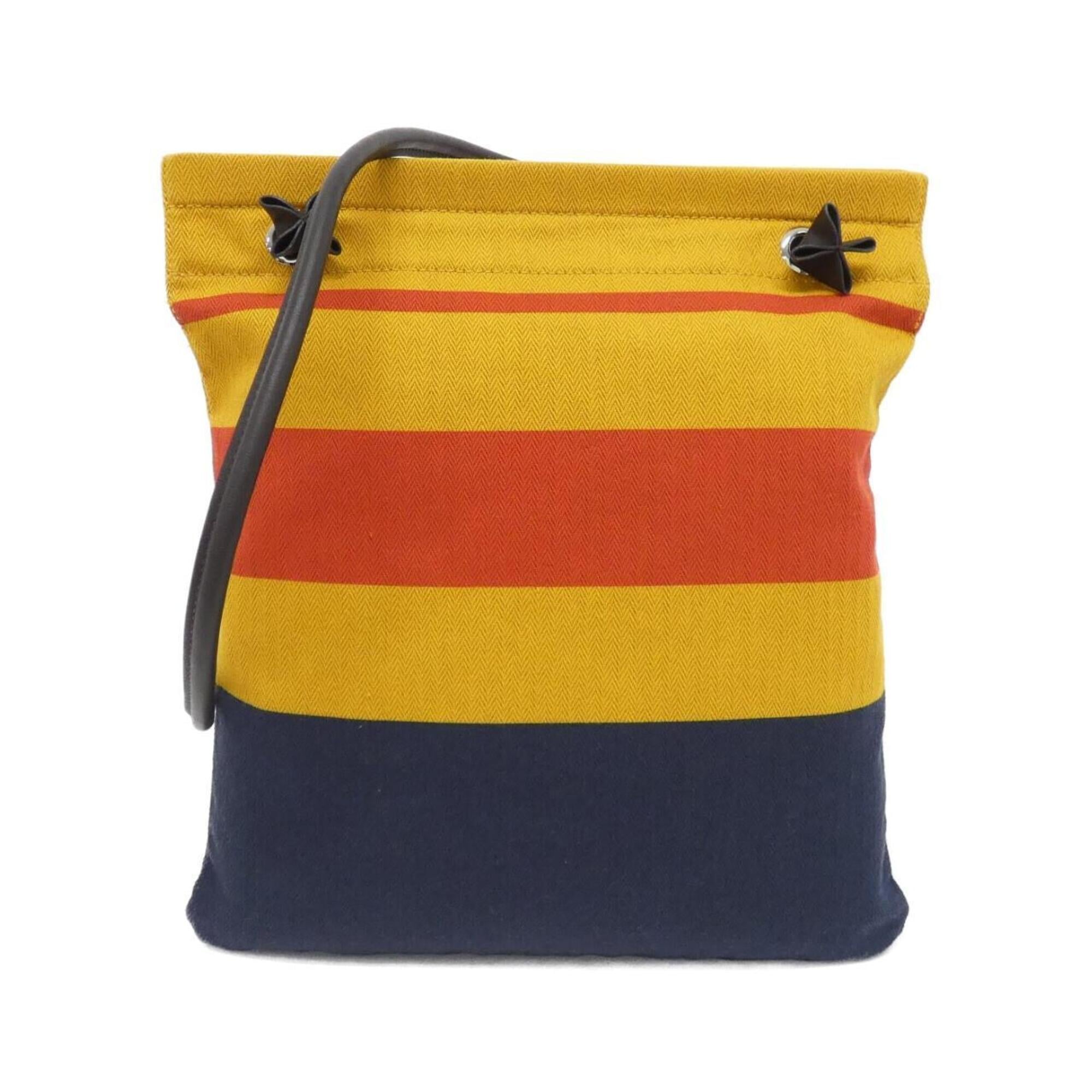 Hermes Ebene Rocabar Canvas Swift Leather Shoulder Bag (Pre-Owned)