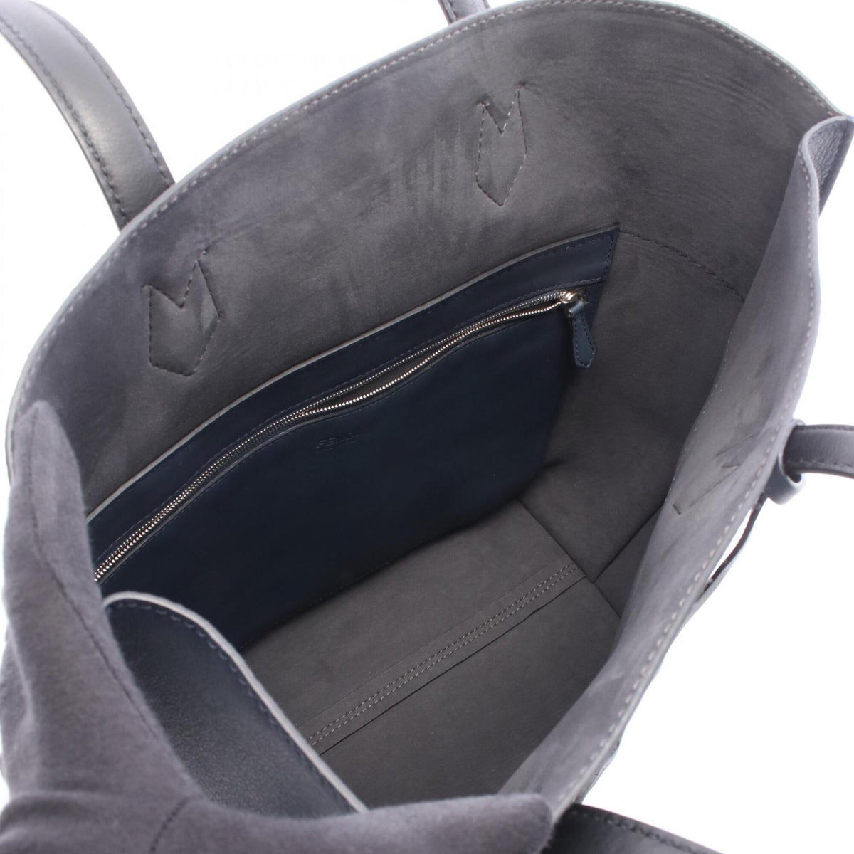 Fendi Black Navy Leather Tote Bag (Pre-Owned)