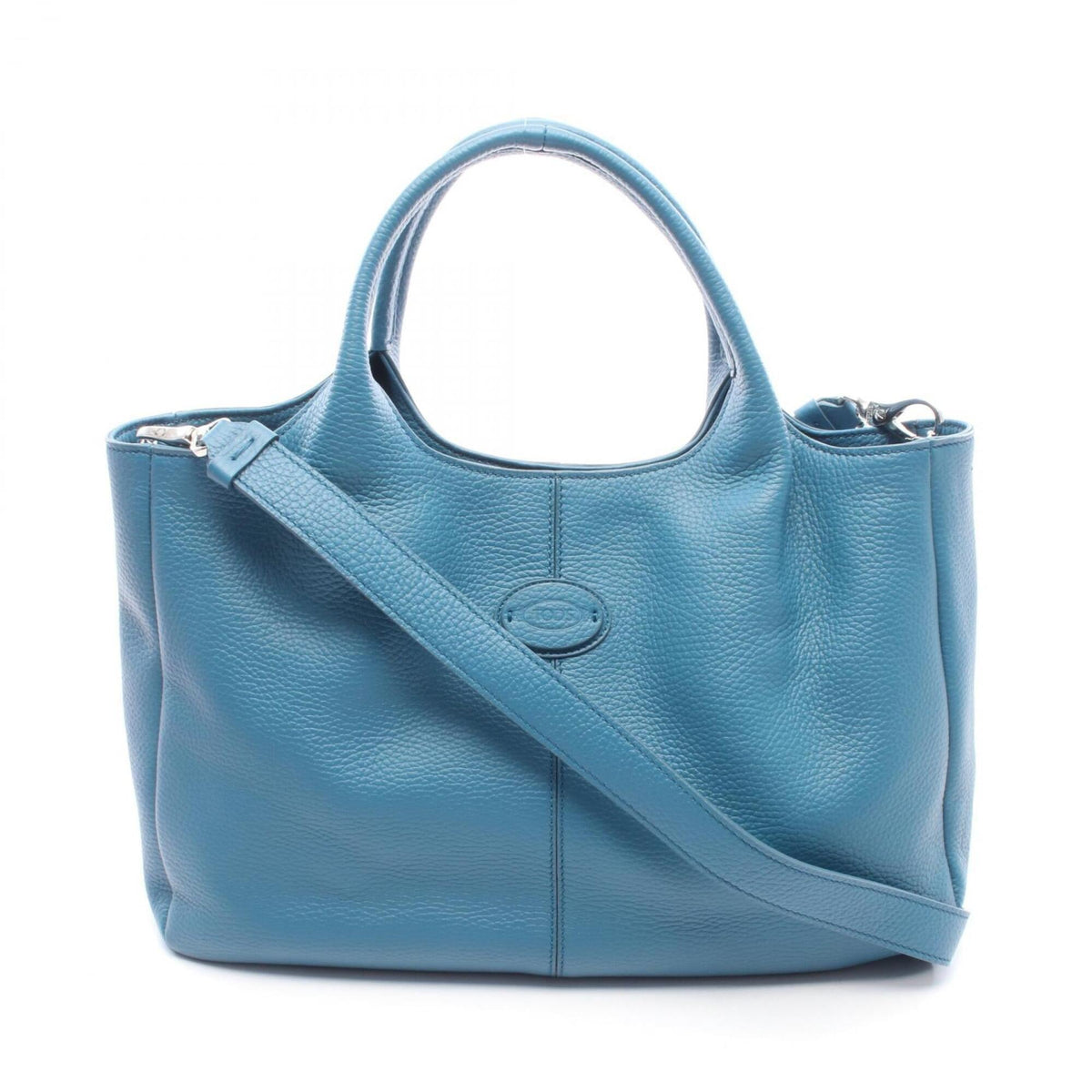 Tod's Blue Leather Handbag Shopping Bag Tote Bag (Pre-Owned)